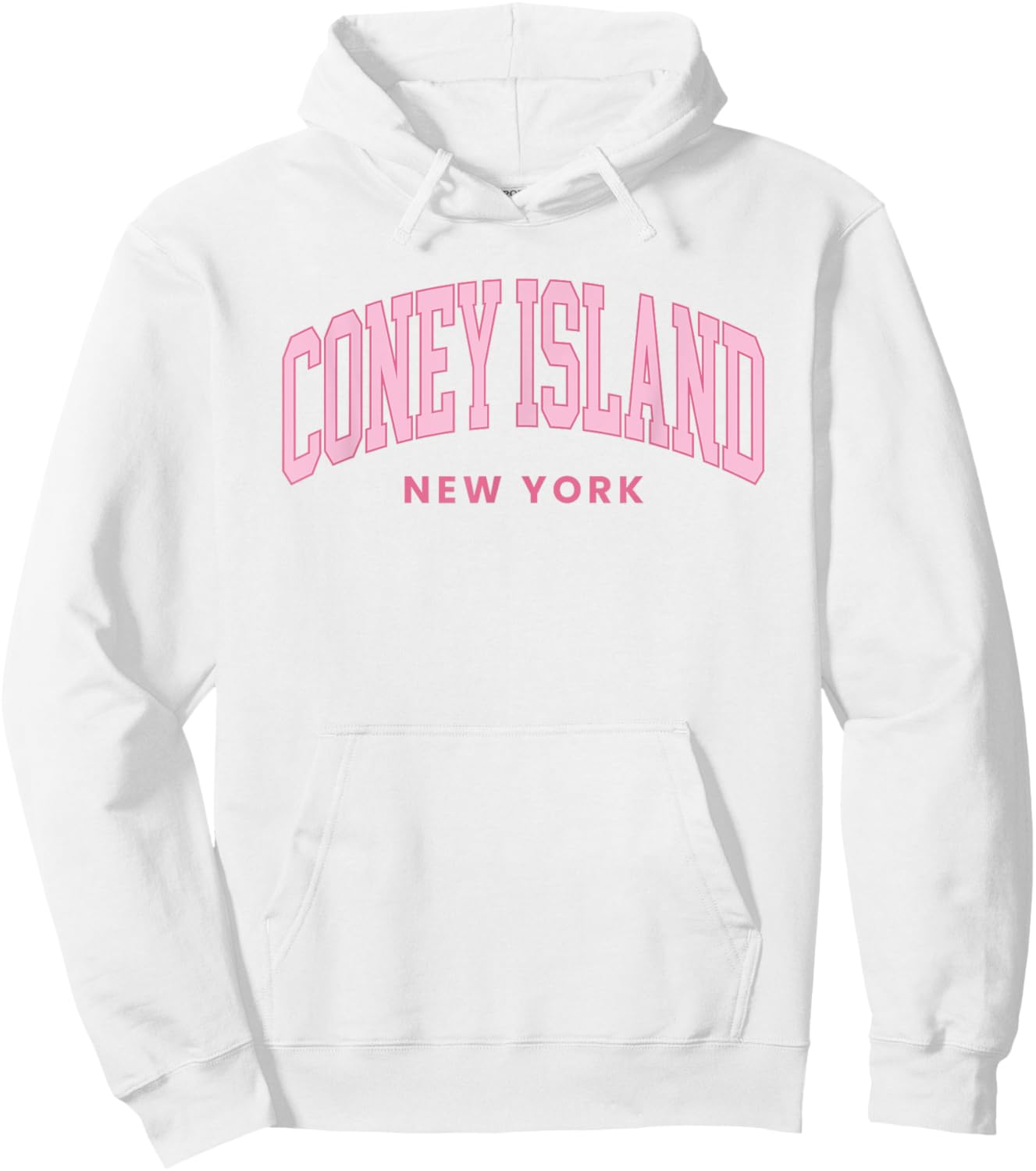 Coney Island New York Retro Preppy Throwback Women Girl Pink Hoodie - Hoodie | White