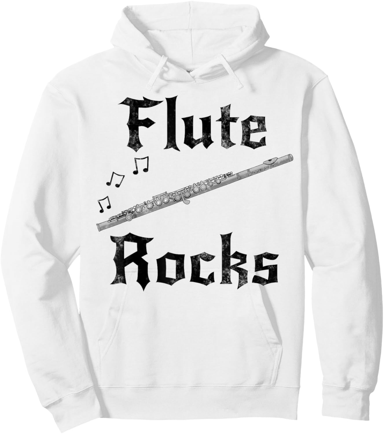 Flute Rocks, Flutist Woodwind Player Folk Musician Goth Hoodie - Hoodie | White