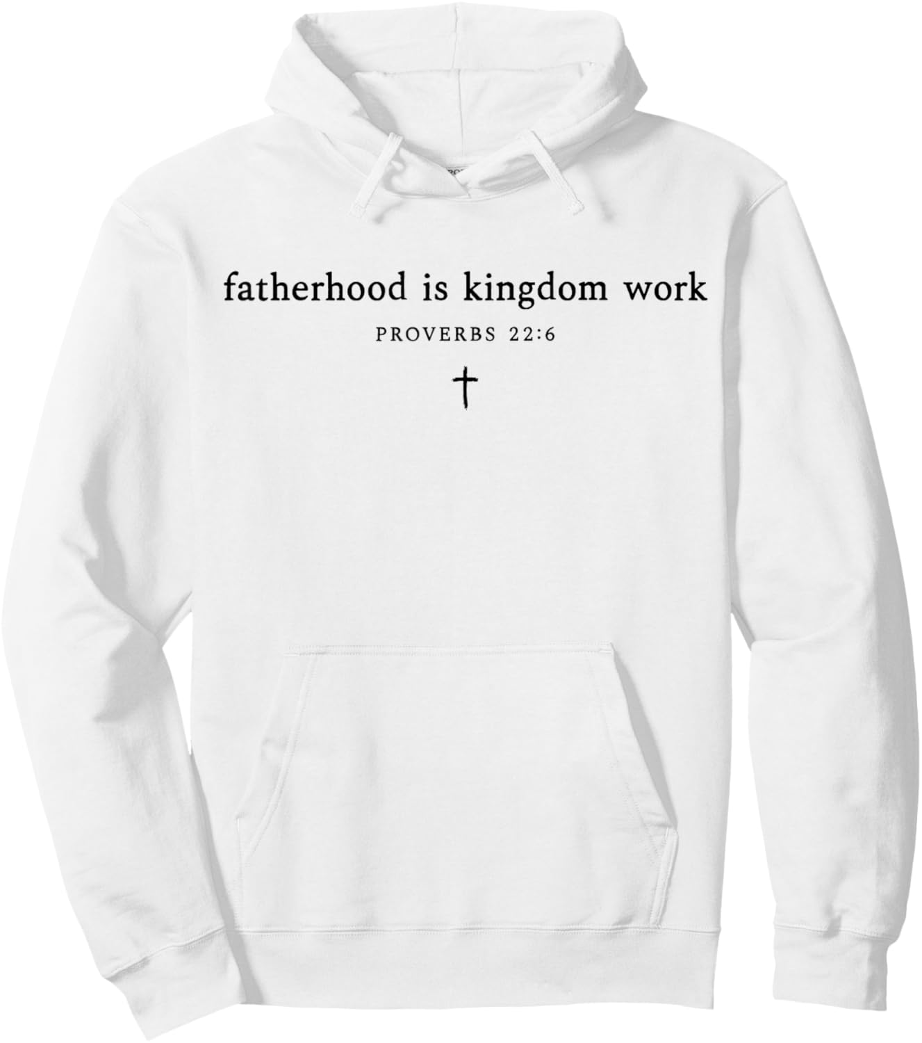 Fatherhood is Kingdom Work Cross Christian Dad Fathers Day Hoodie - Hoodie | White