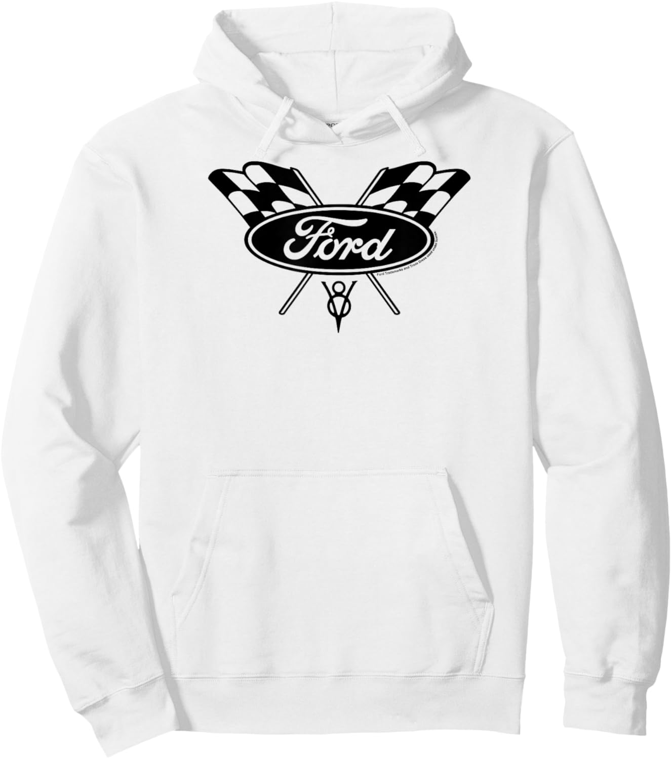 Ford Checker Ford Logo Hoodie - Hoodie | White