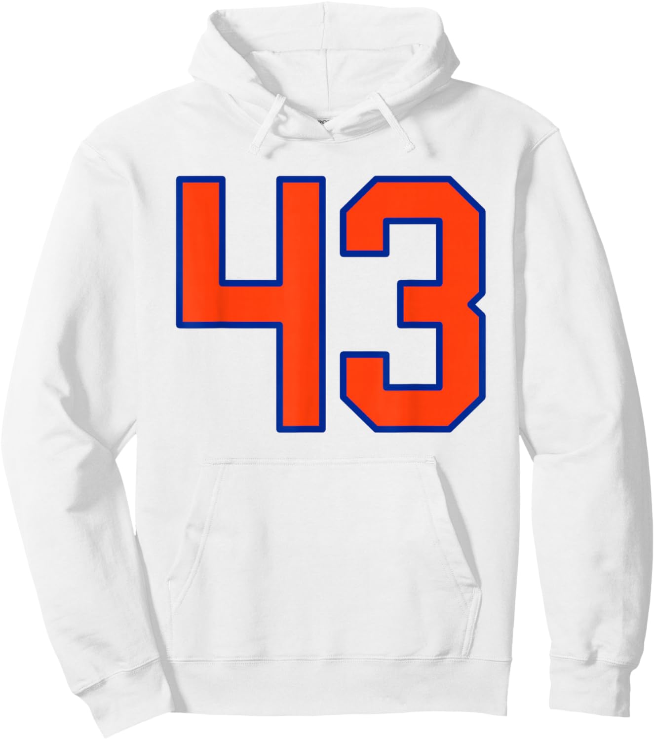 Orange and Blue Sports Number 43 Jersey Uniform Player Hoodie - Hoodie | White