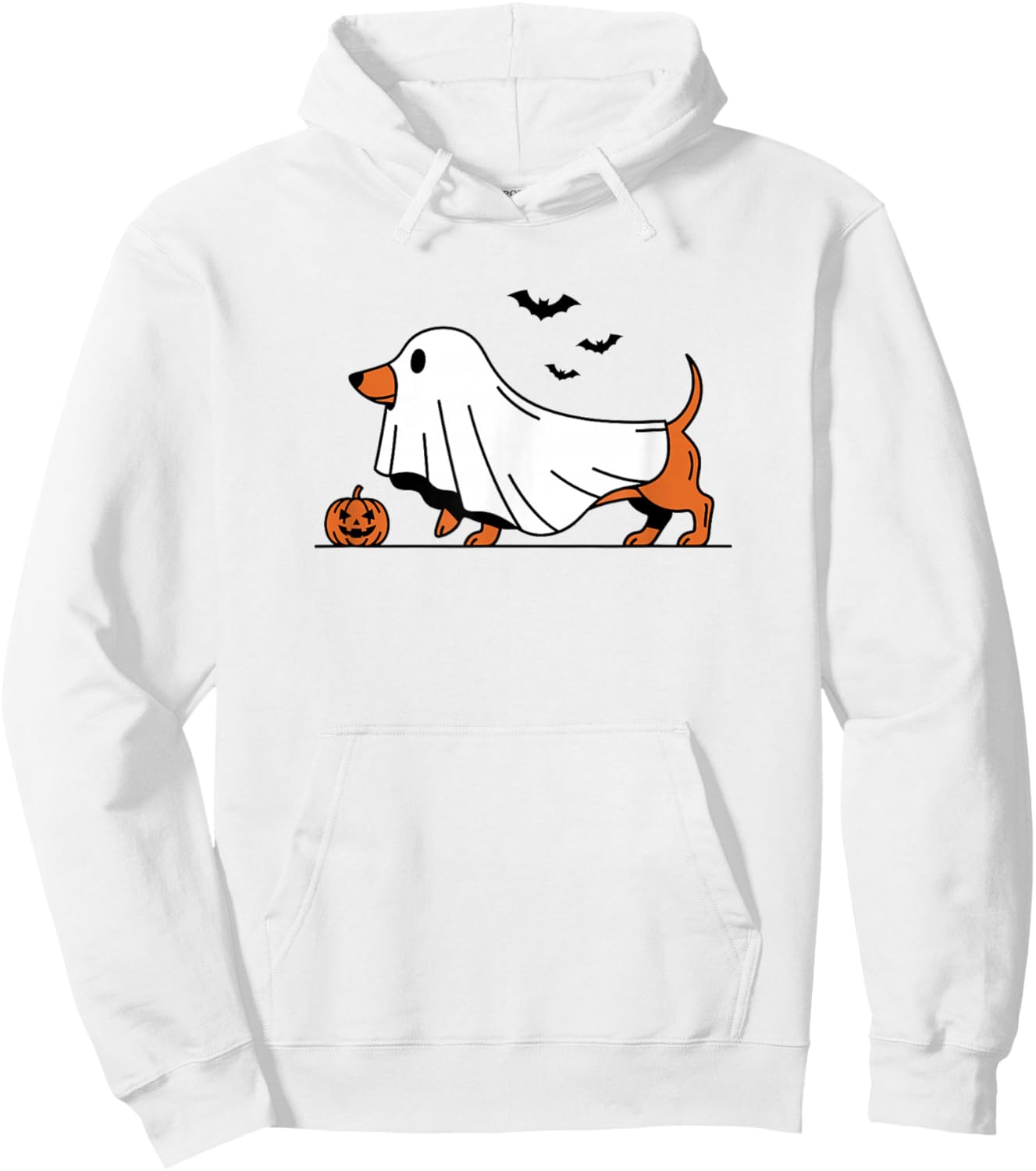 Dachshund Ghost Funny Wiener Dog Halloween Costume Hoodie - Hoodie | White