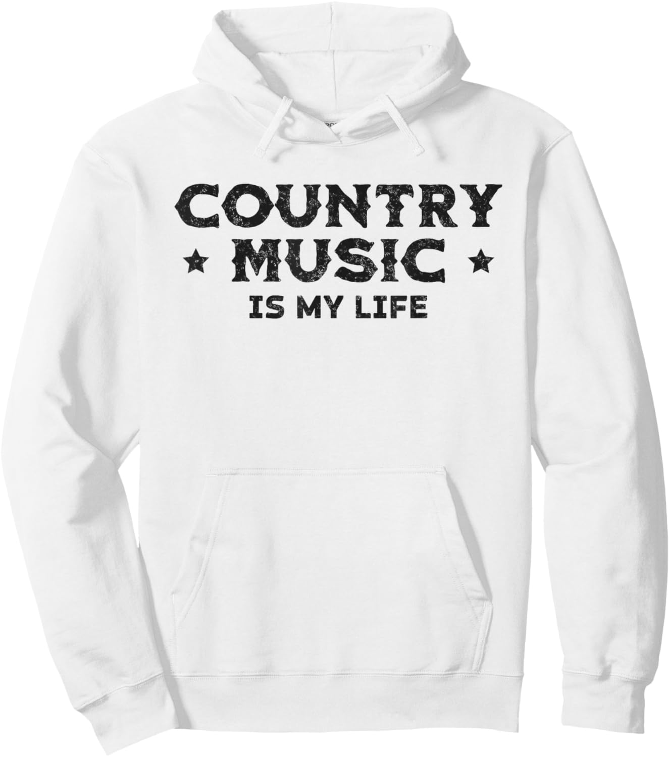 Slogan Country Music Is My Life Hoodie - Hoodie | White