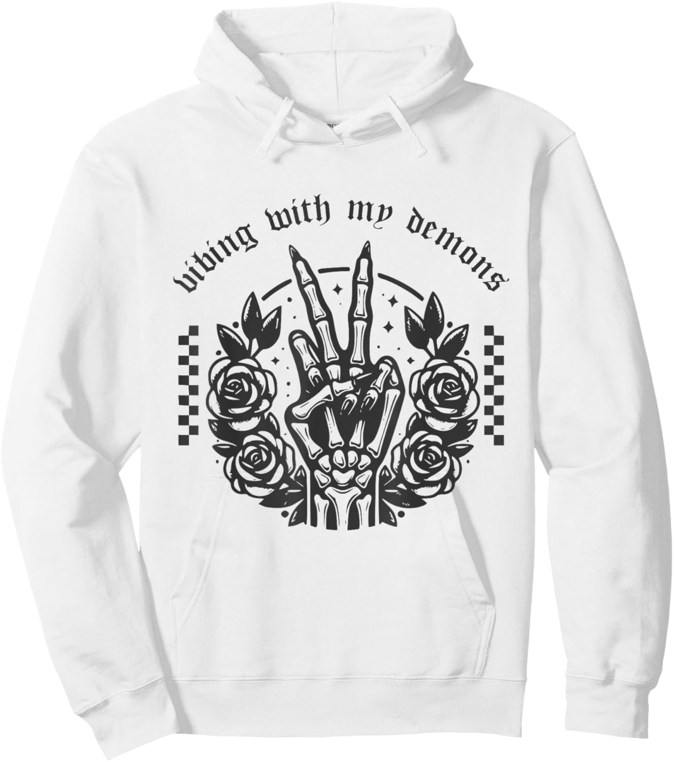 Vibing With My Demons Shirt Funny Witchy Gothic Halloween Hoodie - Hoodie | White