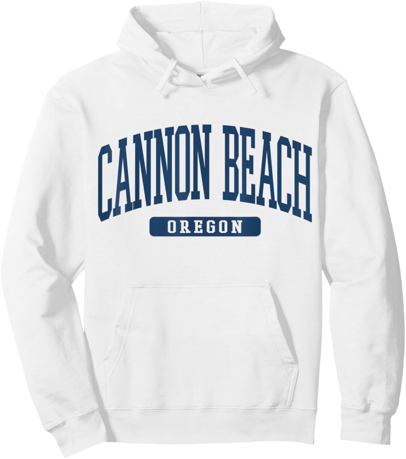 Cannon Beach Oregon Souvenir Beach Classic, Minimalist Hoodie - Hoodie | White