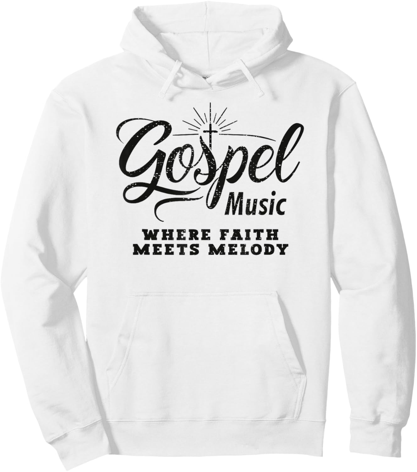 Gospel Music Where Faith Meets melody Christian Hoodie - Hoodie | White