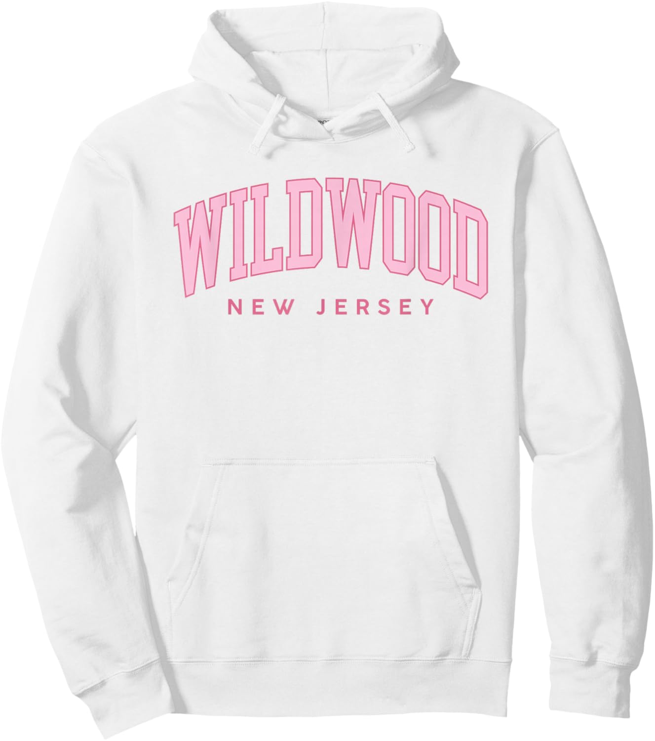 Wildwood New Jersey Retro Preppy Throwback Pink Girls Hoodie - Hoodie | White