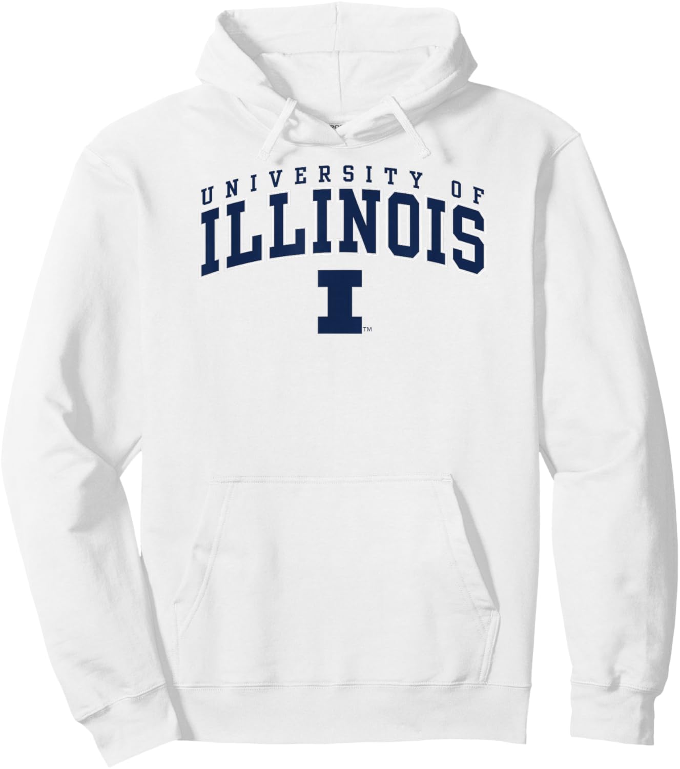 Illinois Fighting Illini Arch Over Logo Officially Licensed Hoodie - Hoodie | White