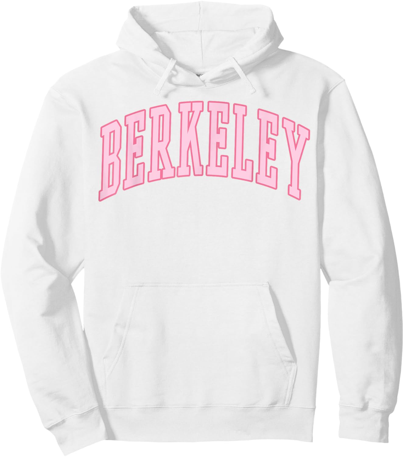Berkeley Vintage Preppy Varsity Pink Sports Hoodie - Hoodie | White