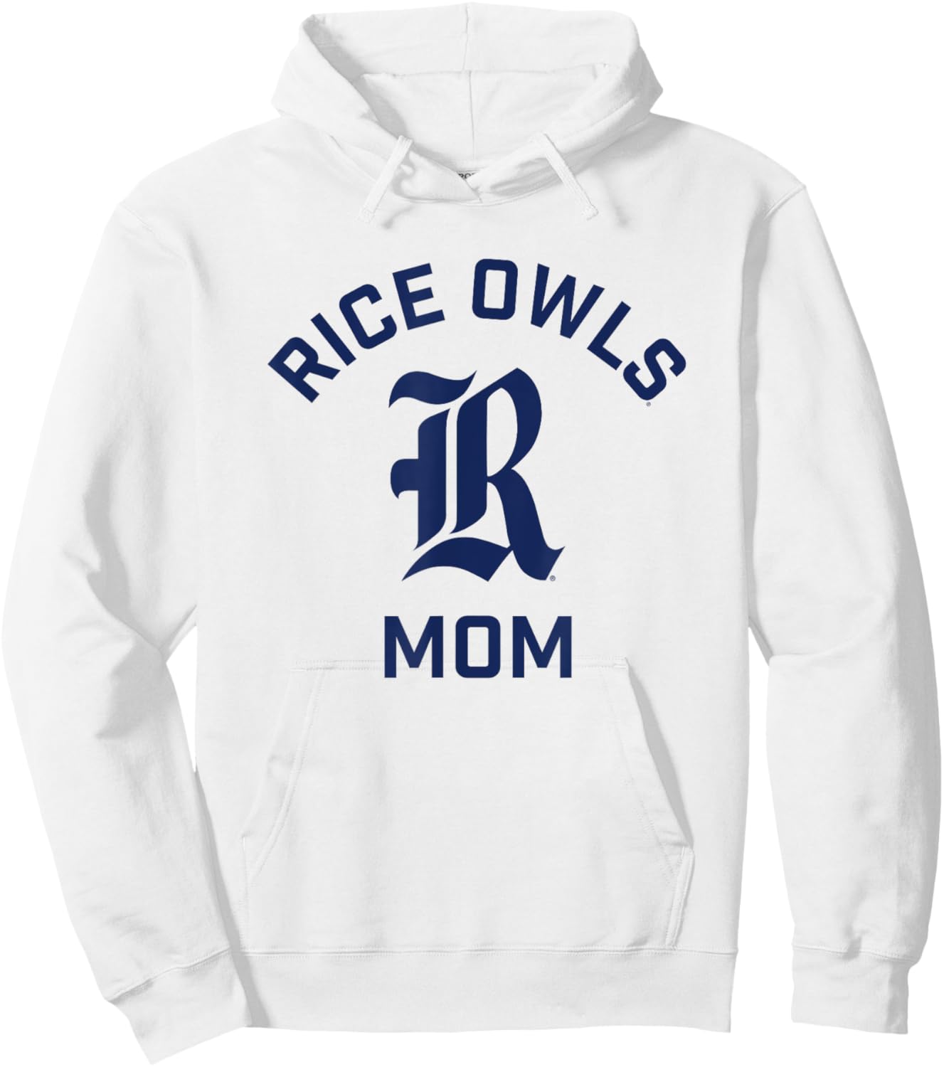 Rice University Owls Arched Mom Hoodie - Hoodie | White