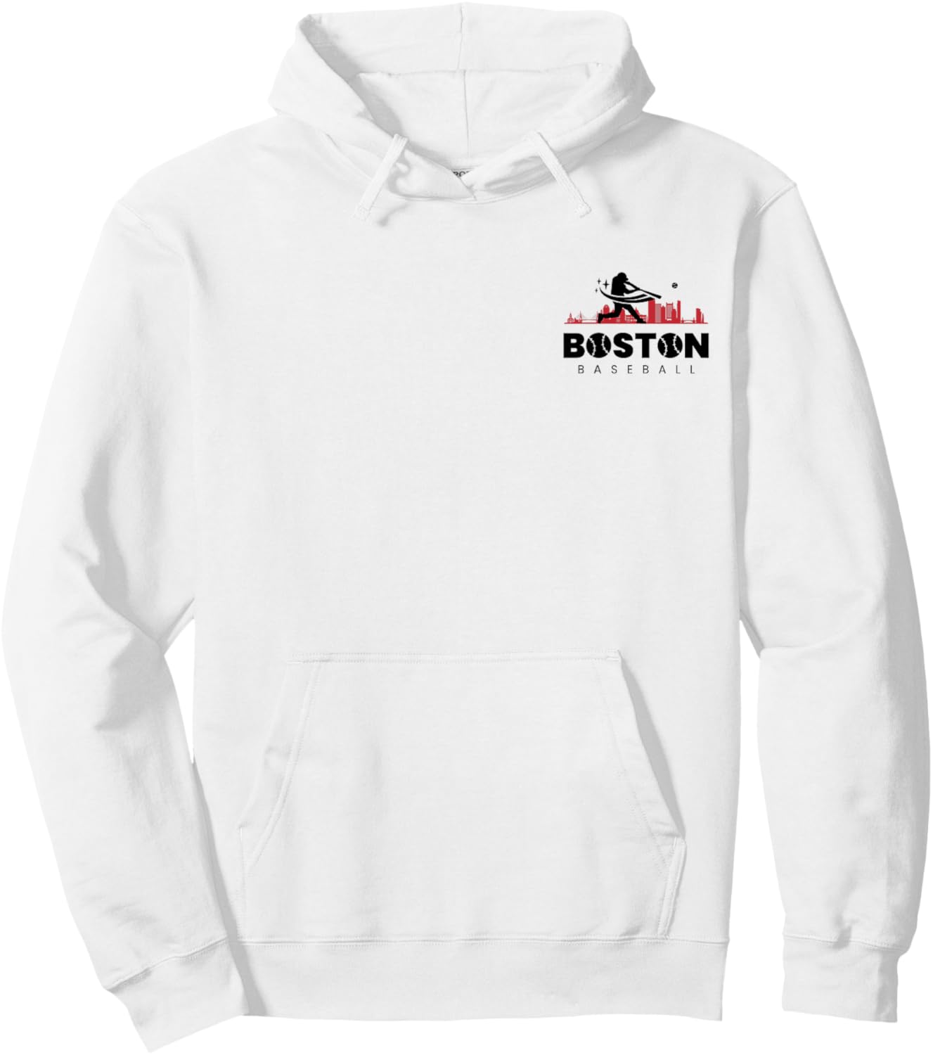 Boston Baseball Vintage Minimalist Retro Baseball Lover Hoodie - Hoodie | White