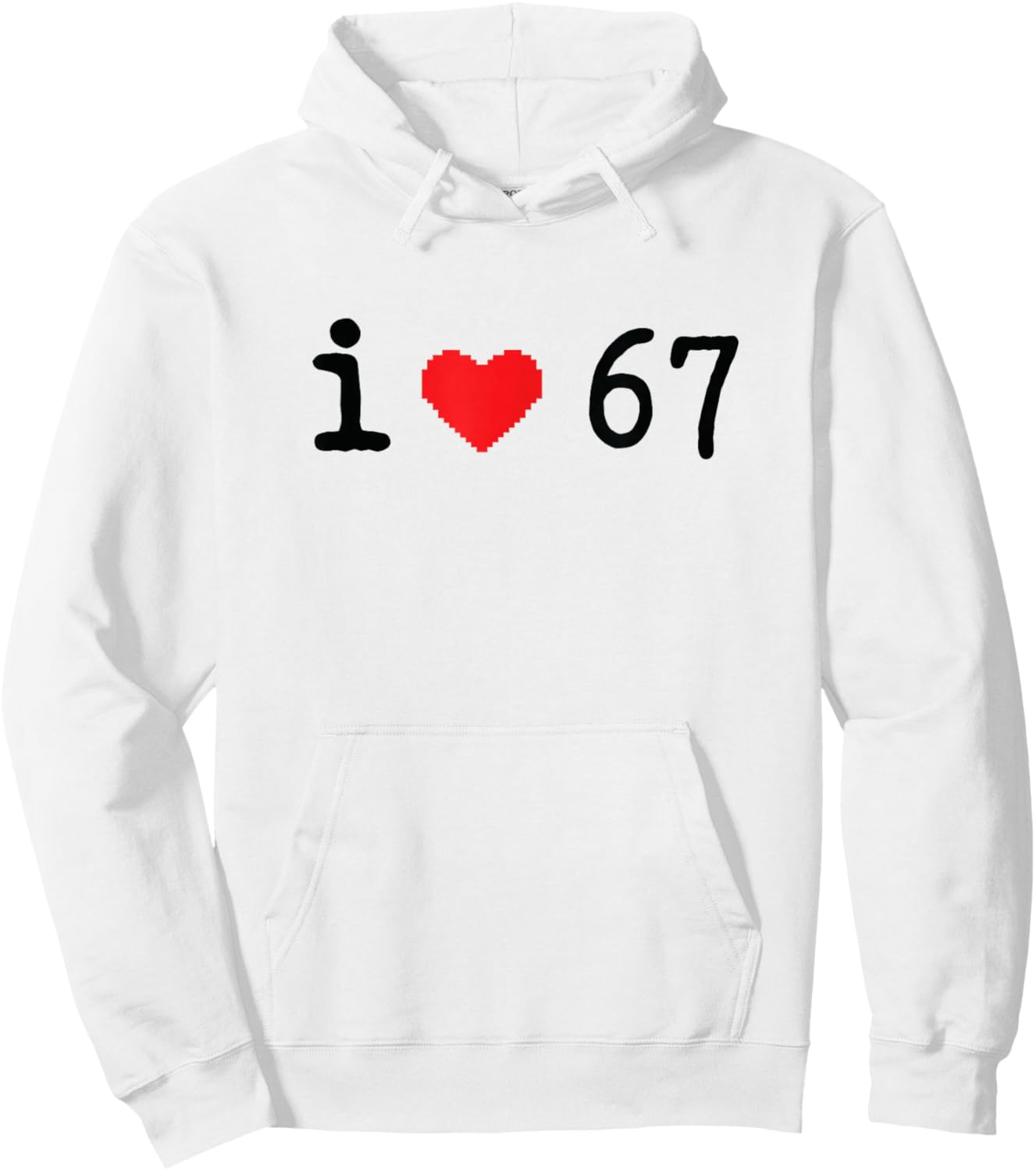 I Love Six Seven Funny Trendy Meme Red Heart Hoodie - Hoodie | White