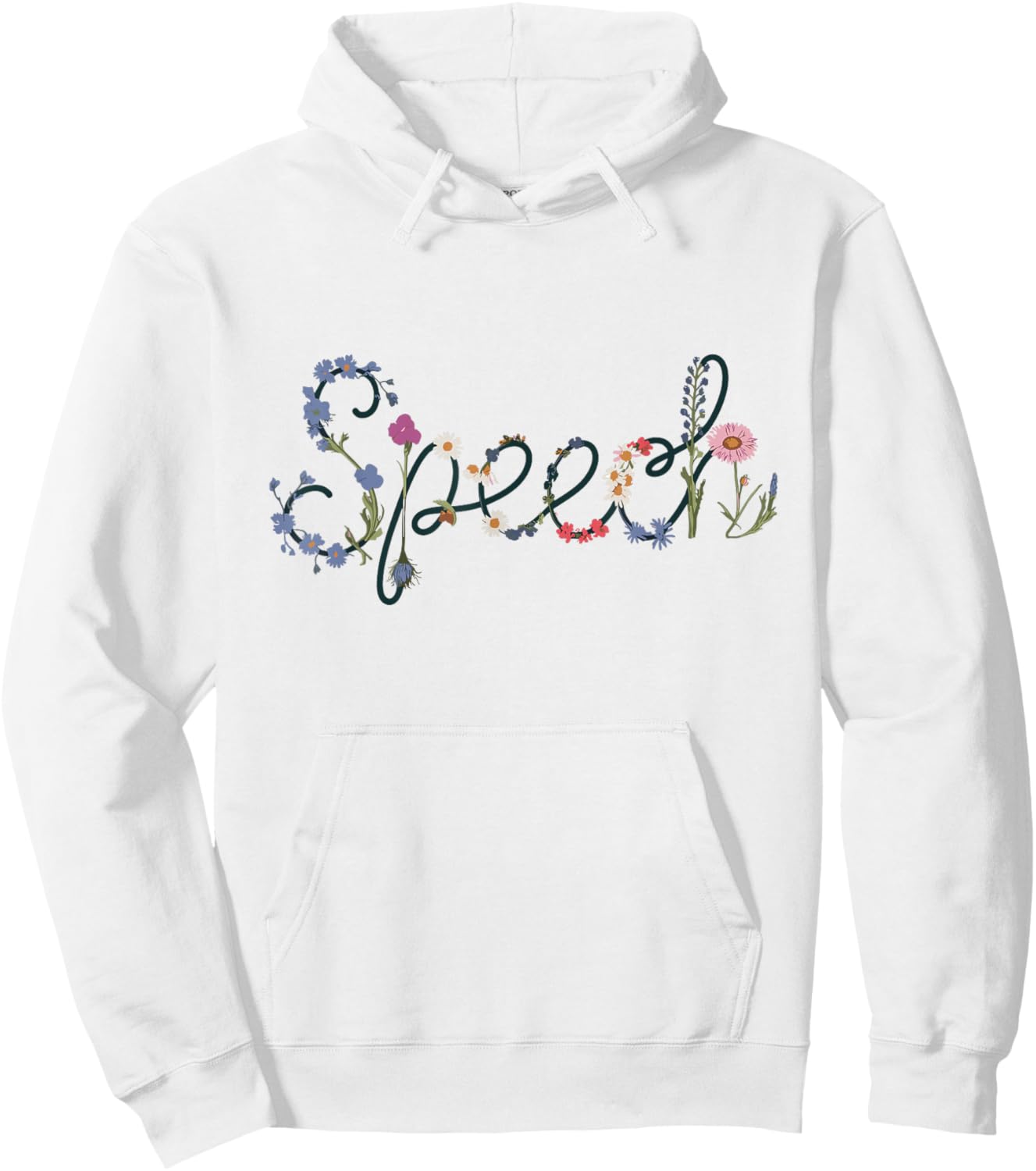 Speech Therapy Wildflower Floral SLP Hoodie - Hoodie | White