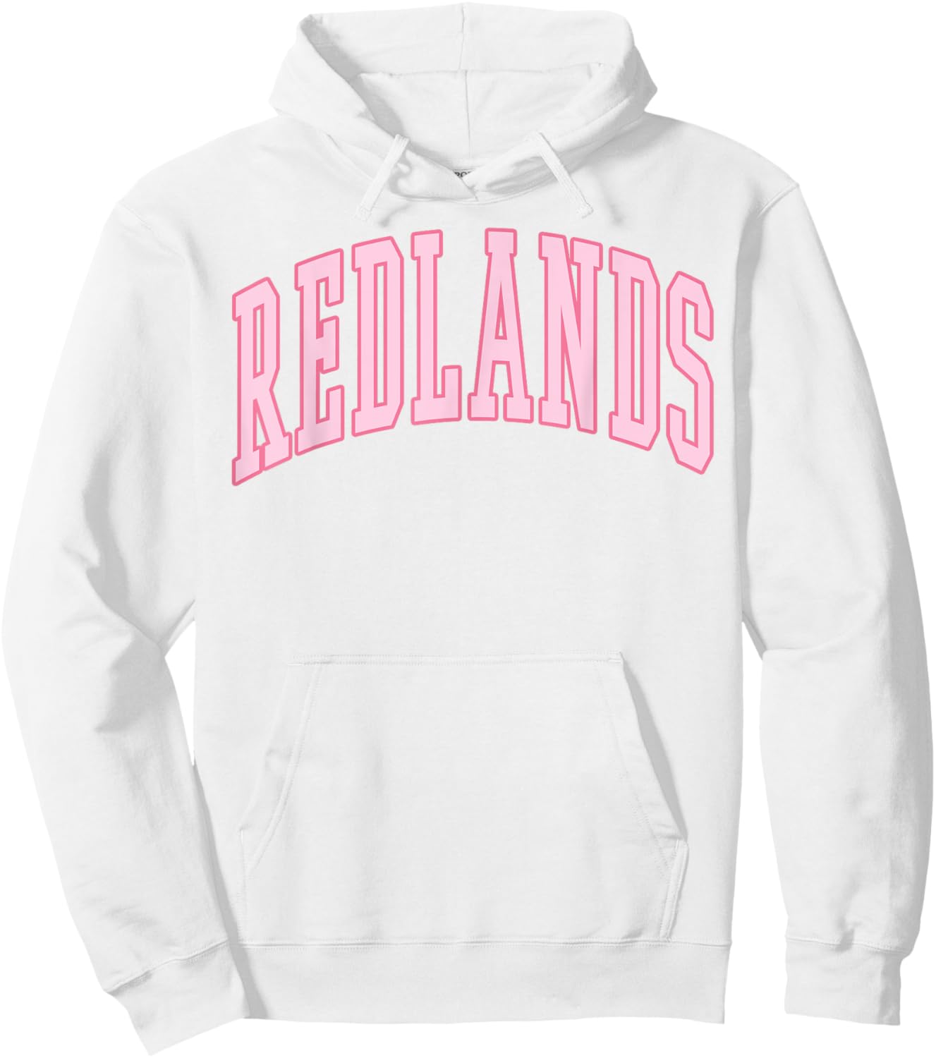 Redlands Vintage Preppy Varsity Pink Sports Hoodie - Hoodie | White