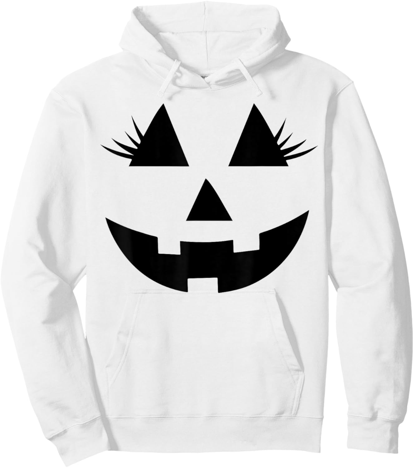 Funny Jack o Lantern pumpkin face eyelashes for Halloween Hoodie - Hoodie | White
