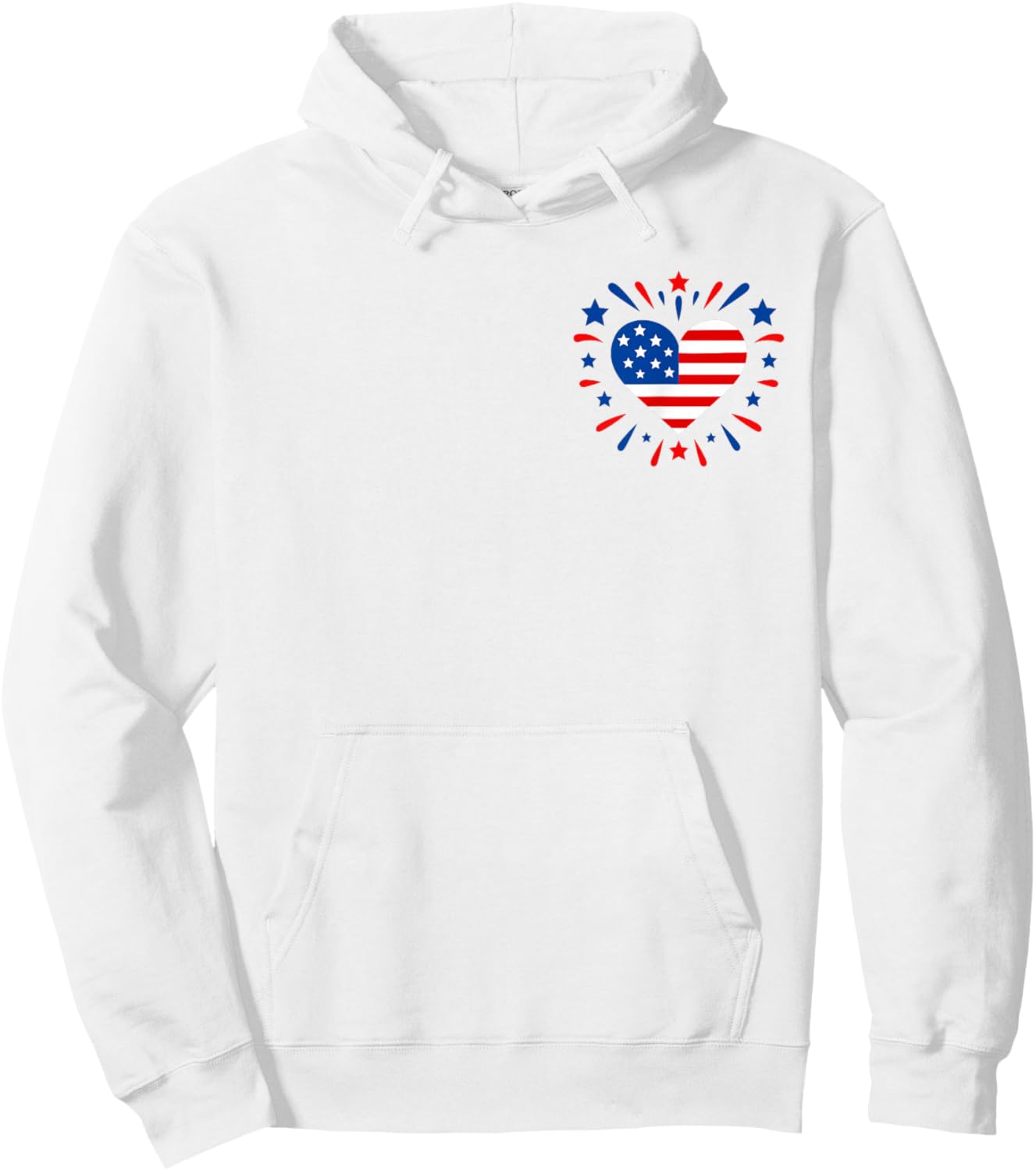 USA Heart Pledge of Allegiance Hoodie - Hoodie | White