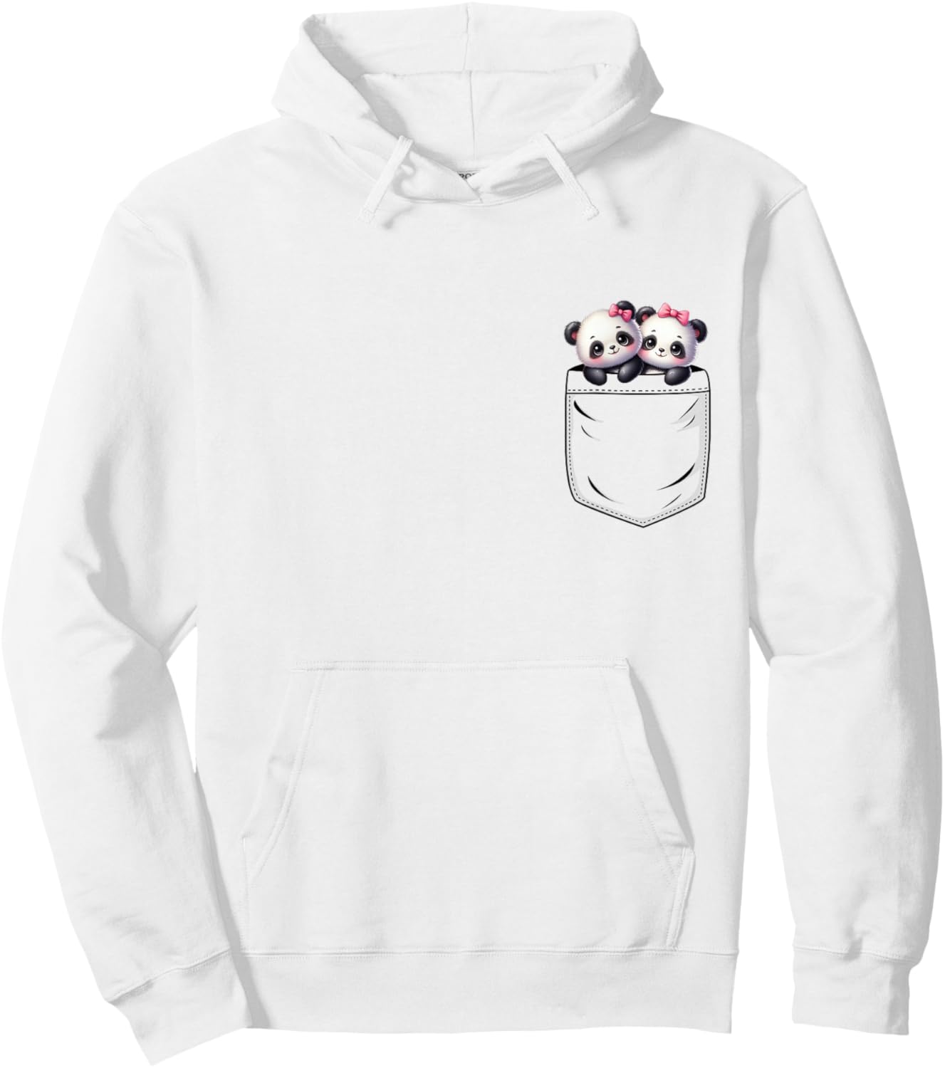 Panda Lovers Cute Funny Baby Pandas In Pocket Hoodie - Hoodie | White