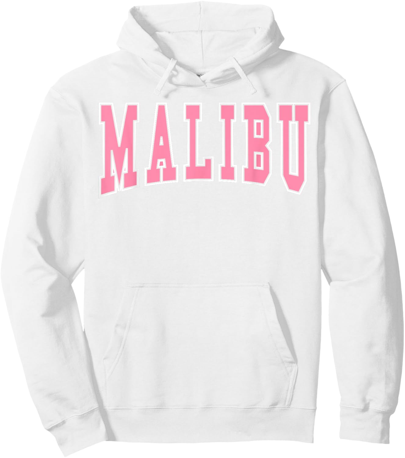 Preppy Varsity Pink Malibu California Teen Girls Hoodie - Hoodie | White