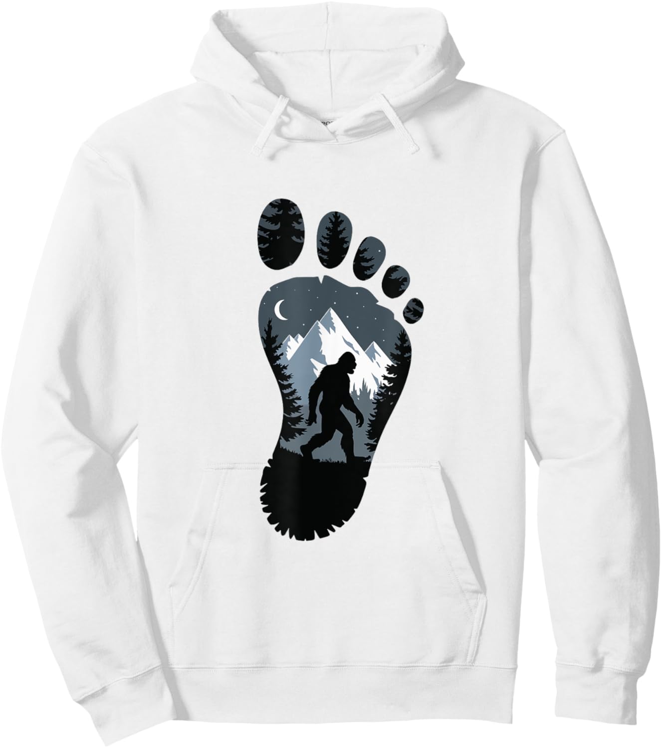 Bigfoot Footprint Mythology Hoodie - Hoodie | White