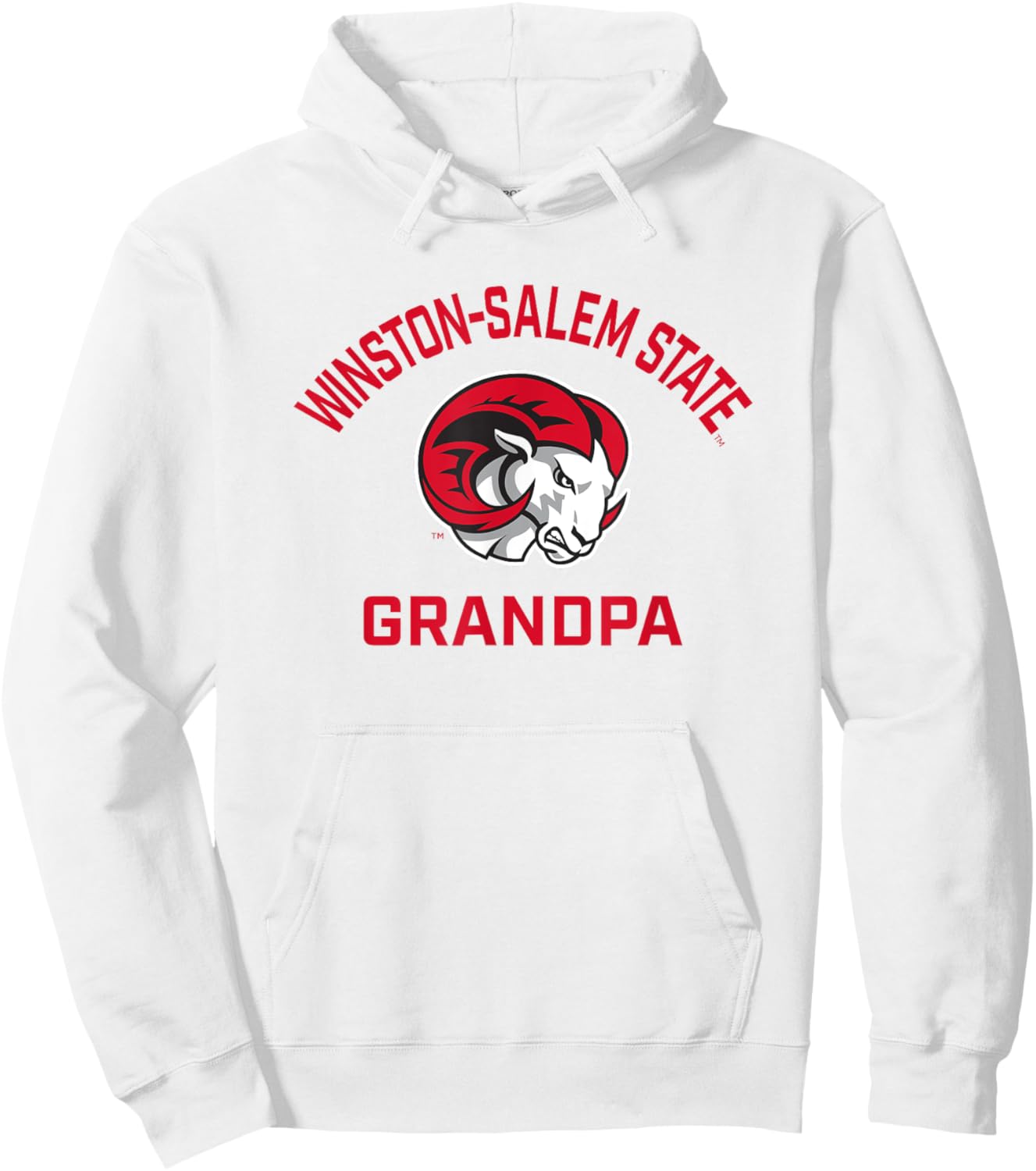 Winston-Salem State University WSSU Rams Arched Grandpa Hoodie - Hoodie | White
