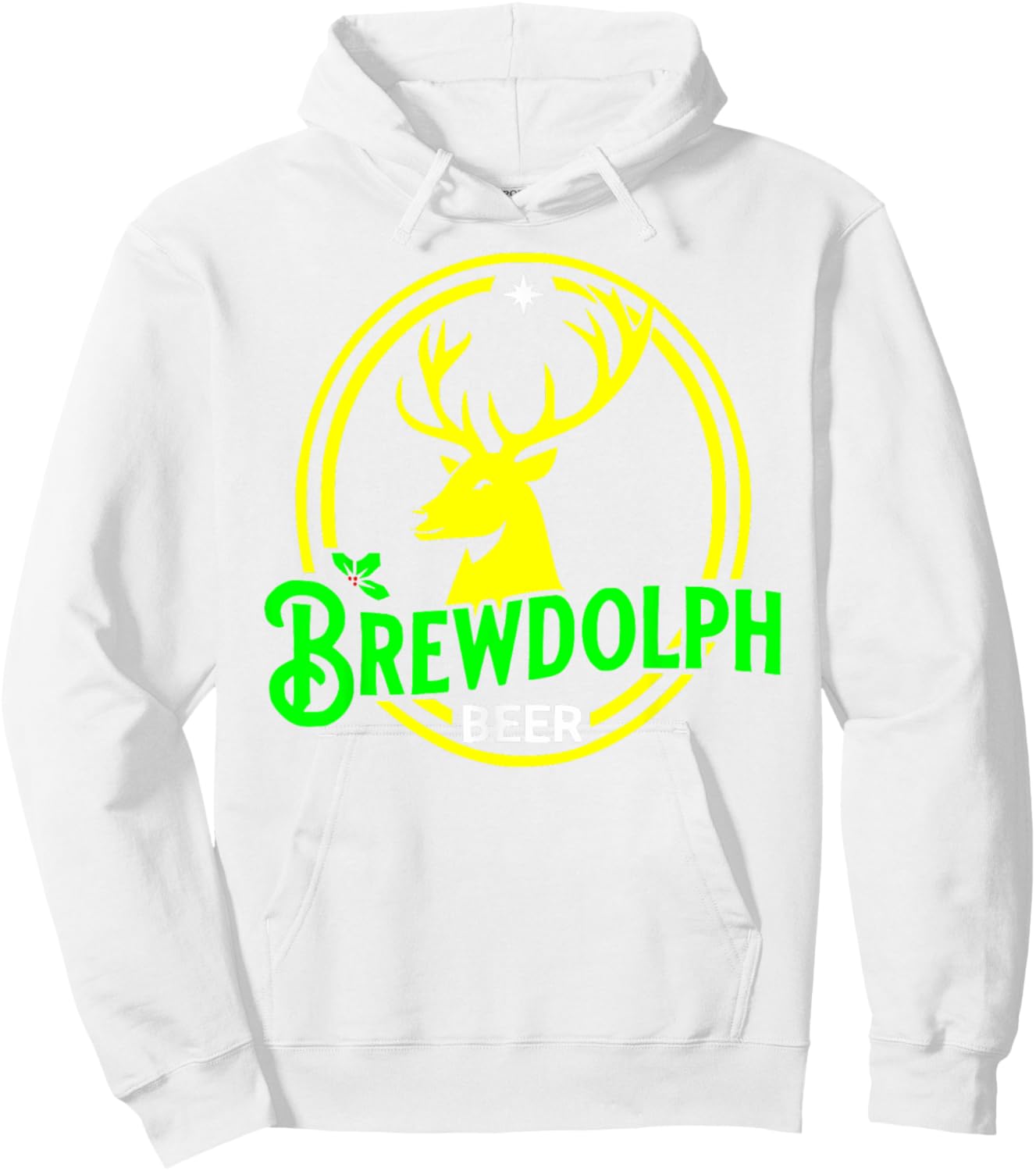 Brewdolph Funny Reindeer Holidays Christmas Beer Drinking Hoodie - Hoodie | White