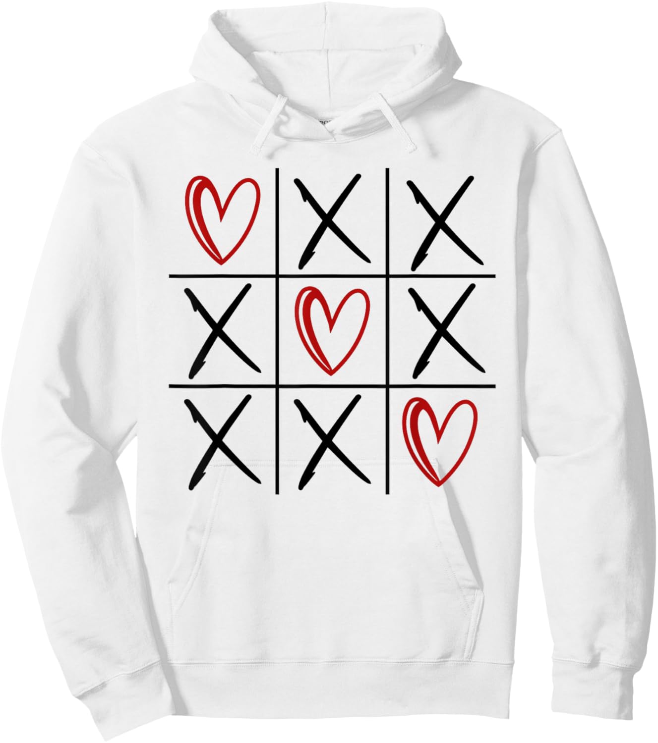 Tic Tac Toe Love Hearts Romantic Valentine Hoodie - Hoodie | White