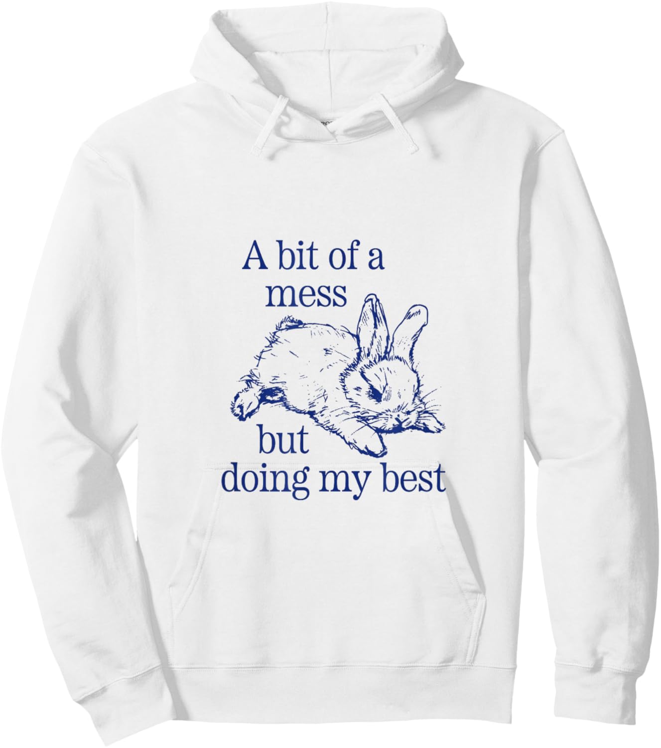 A Bit of a Mess but Doing My Best Funny Bunny Rabbit Hoodie - Hoodie | White