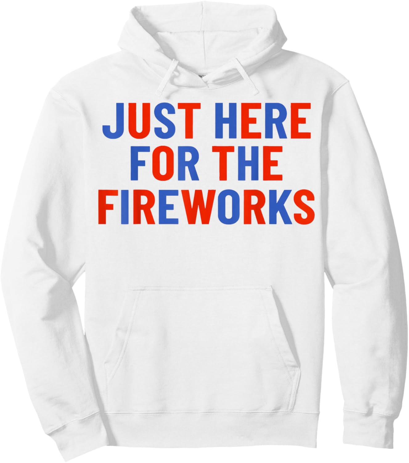 Just Here for The Fireworks Patriotic Couple Hoodie - Hoodie | White