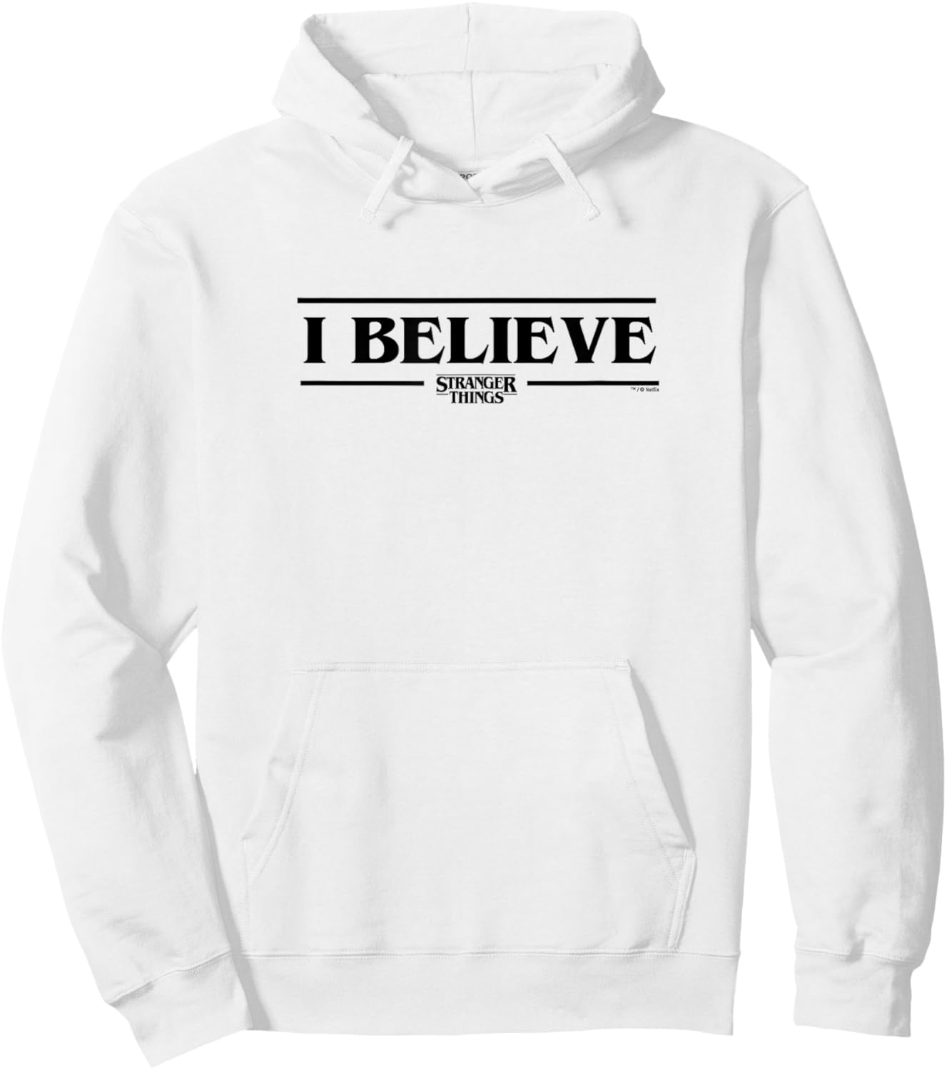 Stranger Things I Believe Officially Licensed Hoodie - Hoodie | White
