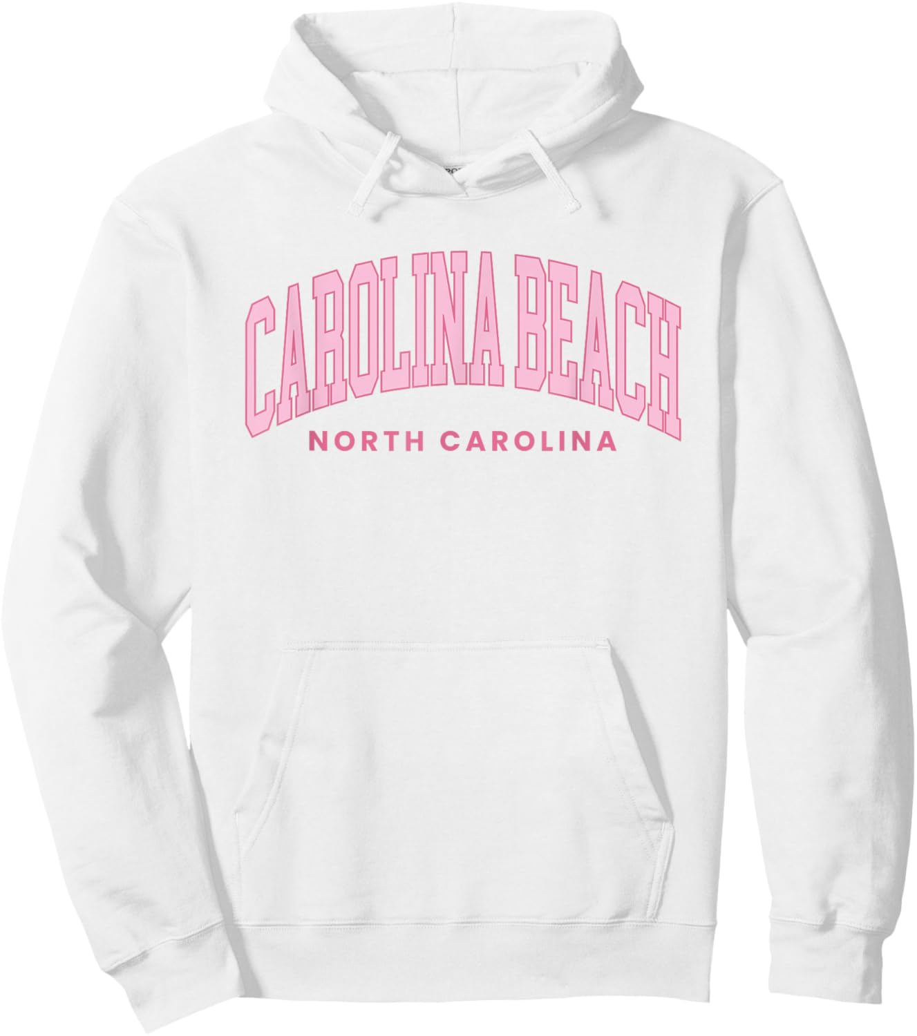 Carolina Beach North Carolina Retro Preppy Throwback Pink Hoodie - Hoodie | White