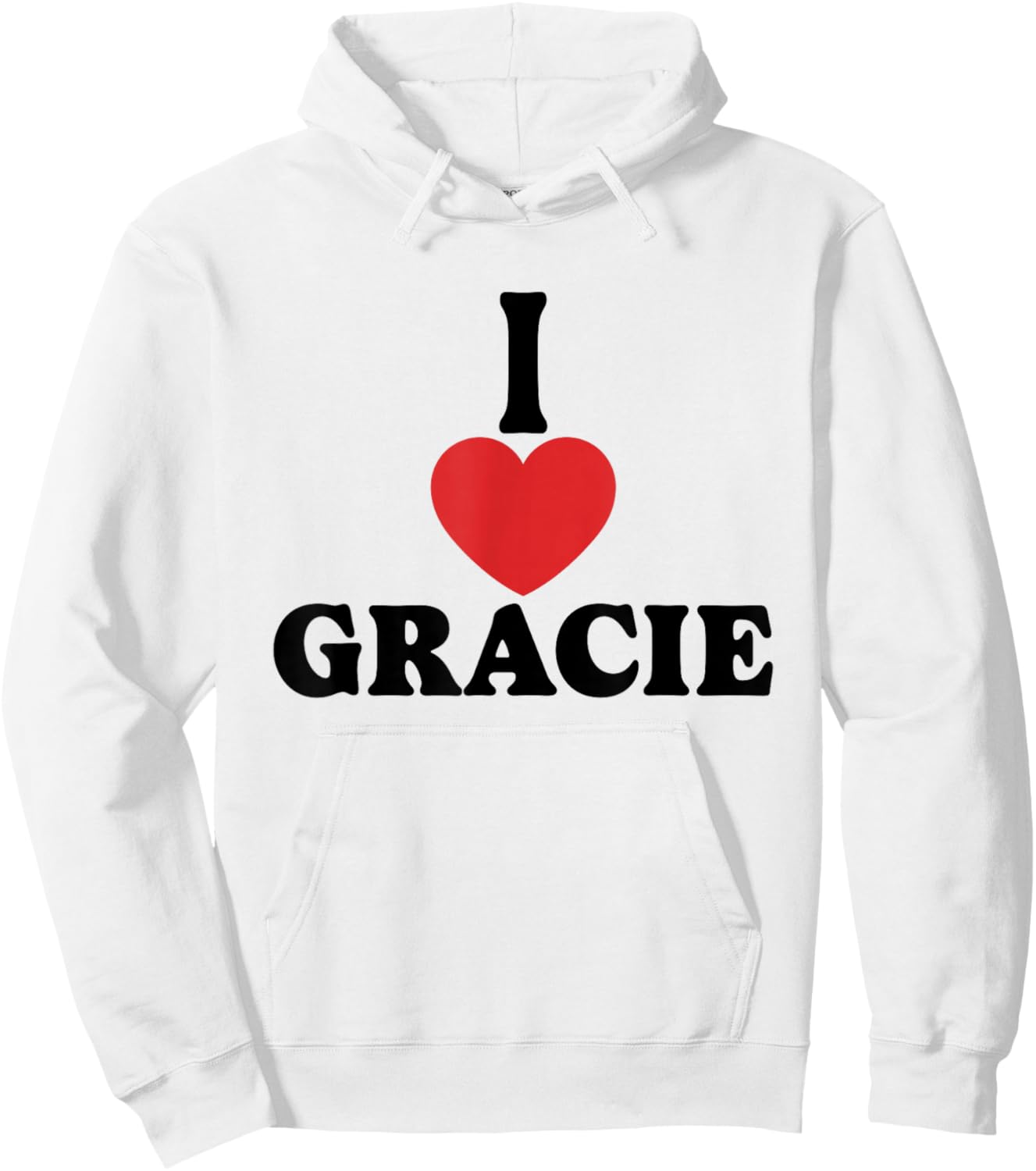 Personalized Name Gracie I Love Gracie Heart Groovy Hoodie - Hoodie | White