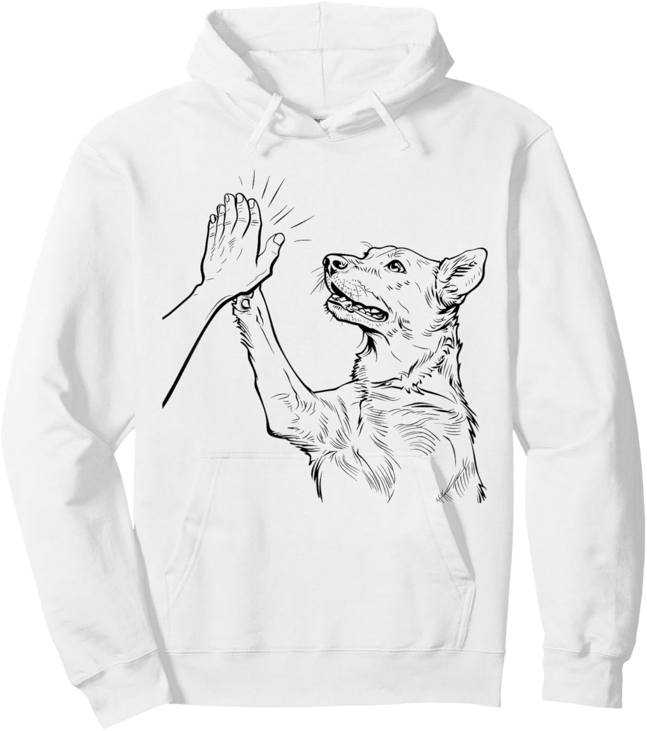 Funny Dog Dad Fathers Day Best Daddy Ever Hand Hoodie - Hoodie | White