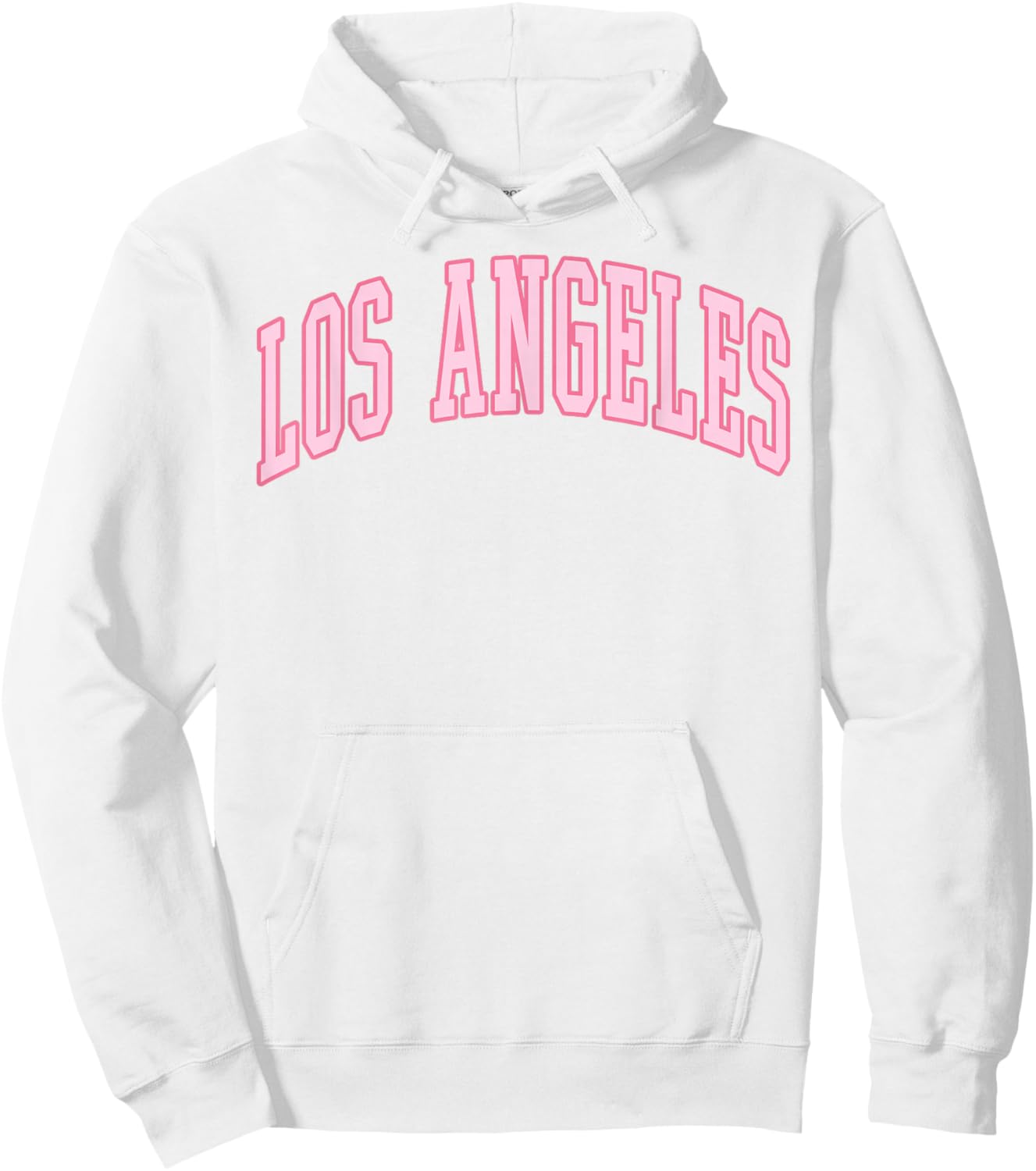 Los Angeles Vintage Preppy Varsity Pink Sports Hoodie - Hoodie | White