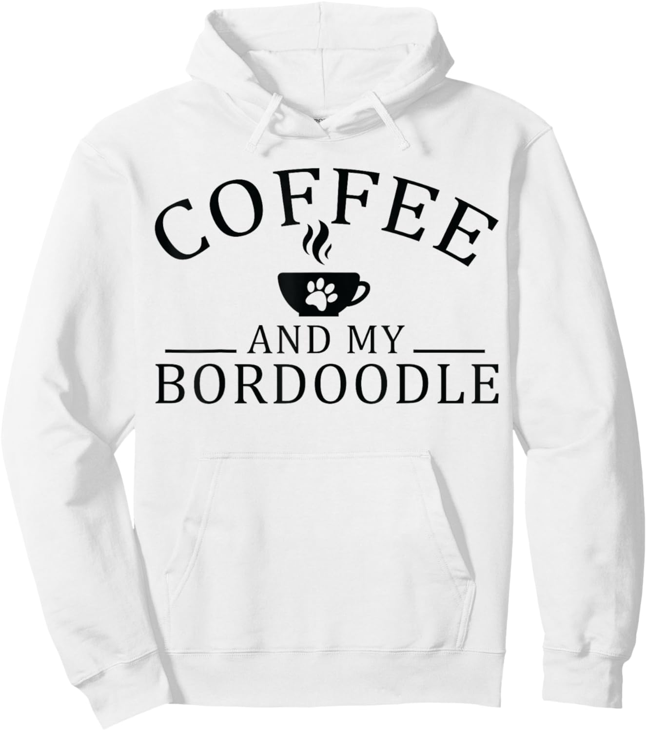 Bordoodle Dog And Coffee Women Hoodie - Hoodie | White