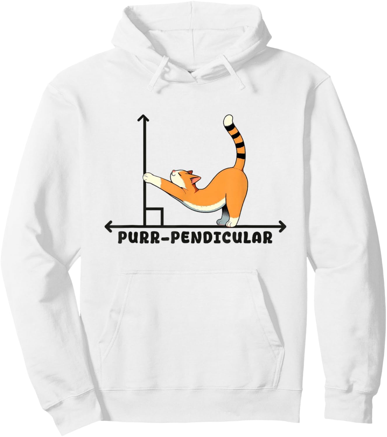 Cute Math Cat Lover Purr-Pendicular Kitten Math Pun Geometry Hoodie - Hoodie | White