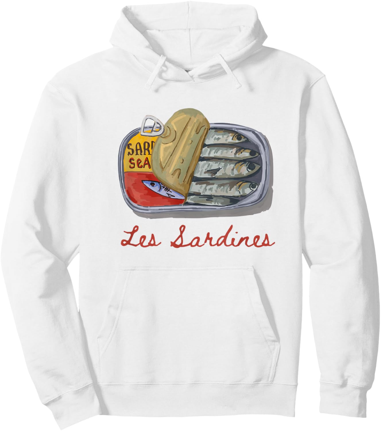 Les sardines fisherman aesthetic coastal sardine fish Hoodie - Hoodie | White