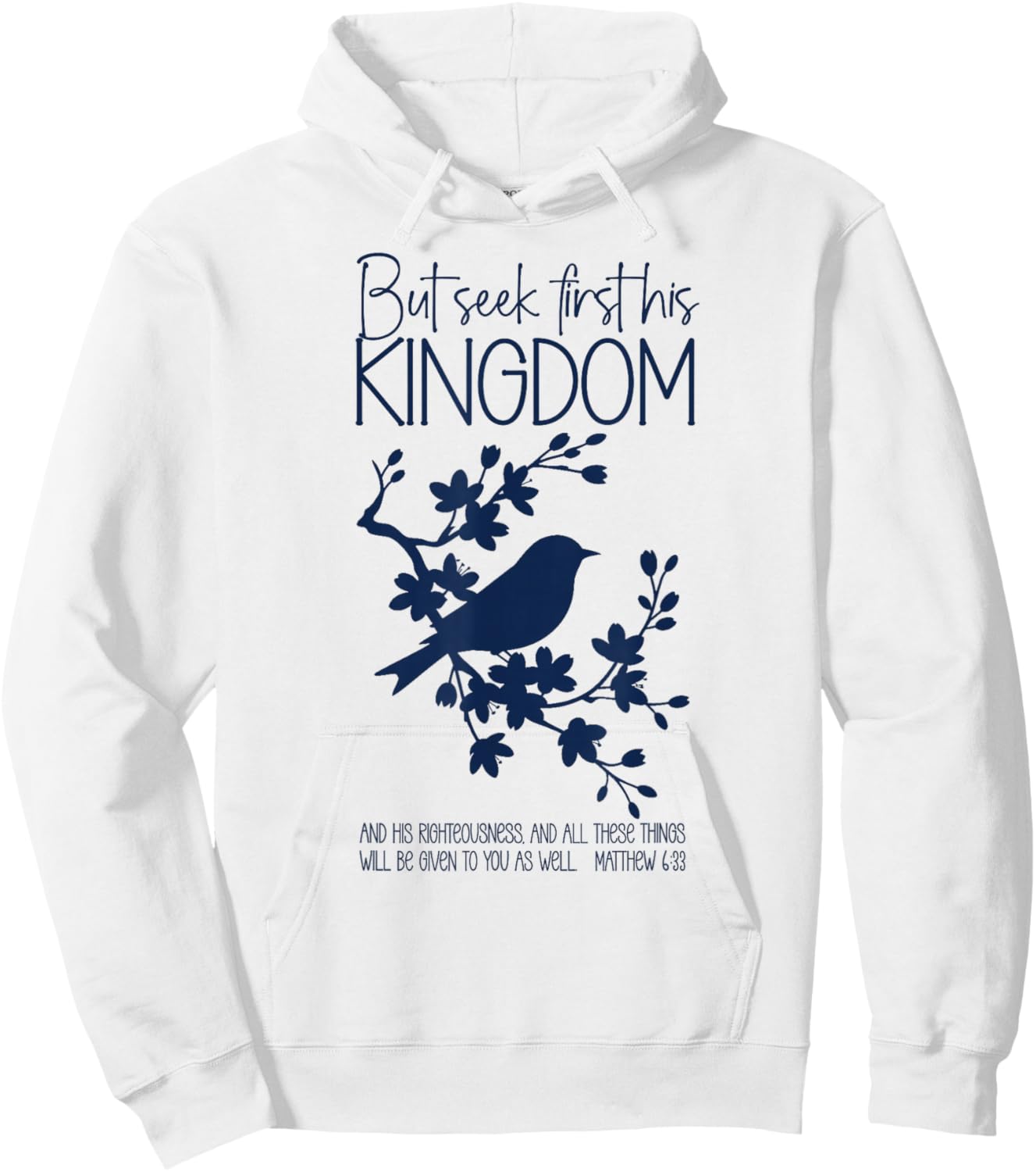 Cute Christian Girl Bible Verse Faith Art Birds Matthew 6 33 Hoodie - Hoodie | White