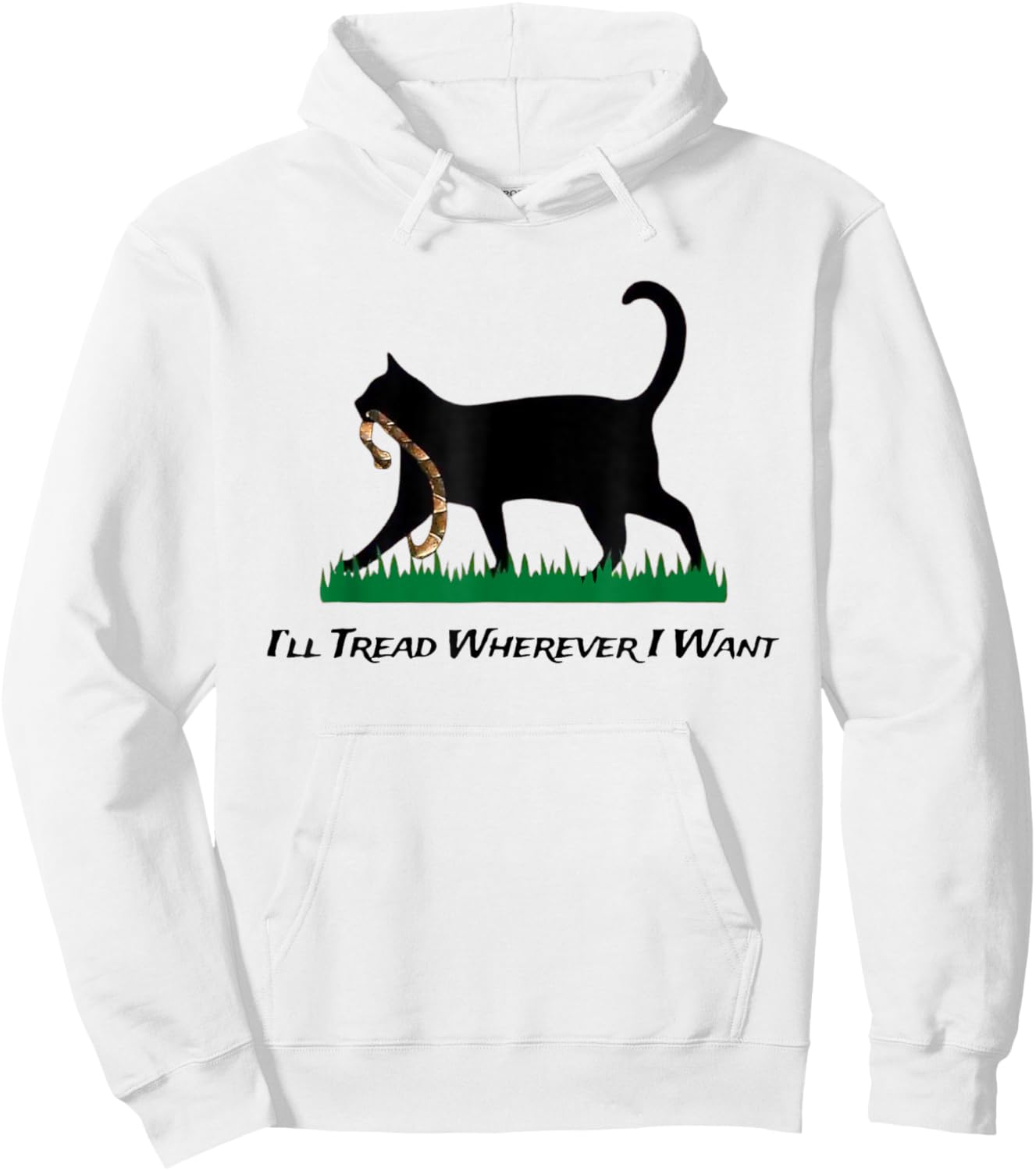 Kamala Lady Cat 2024 I'll Tread Wherever I Want Hoodie - Hoodie | White