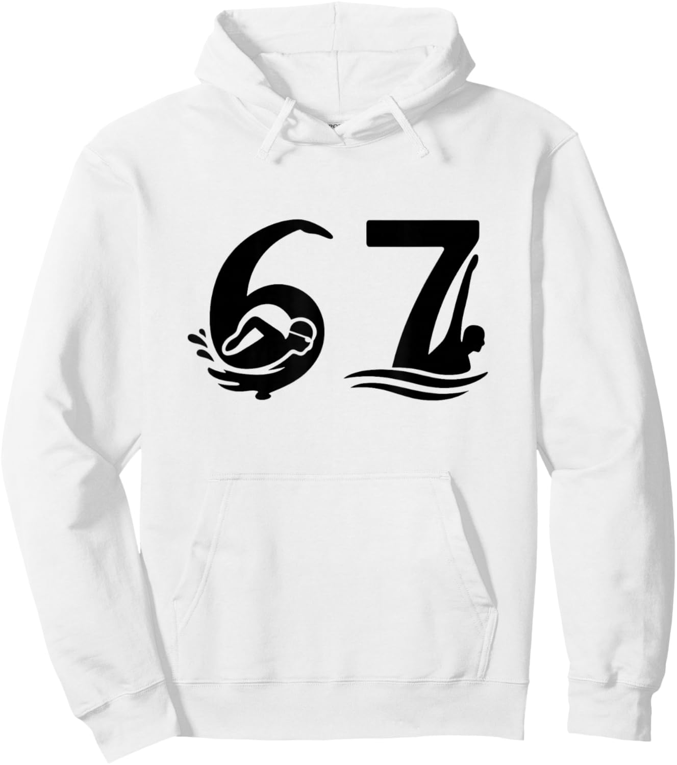 Fun 6 7 Swimmer Graphic Six Seven Swimming Swim Team Hoodie - Hoodie | White