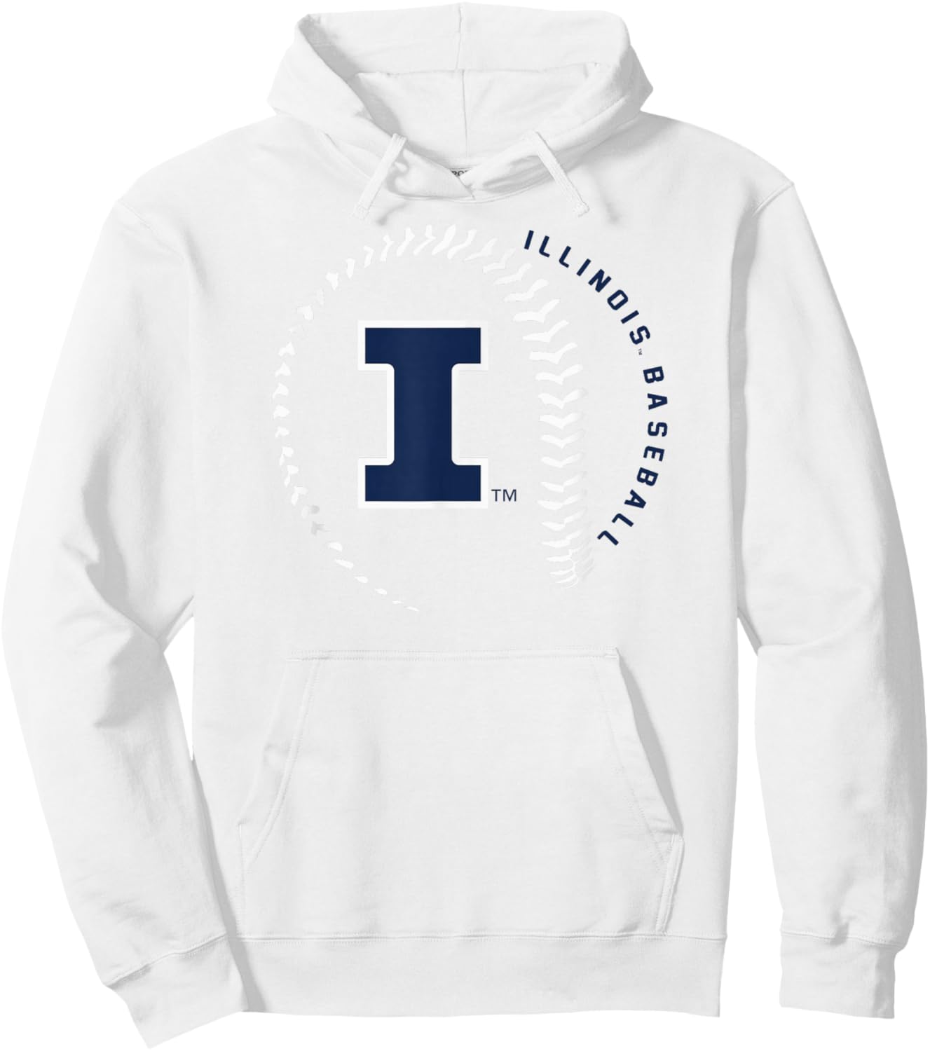 Illinois Fighting Illini Baseball Fastball Orange Hoodie - Hoodie | White