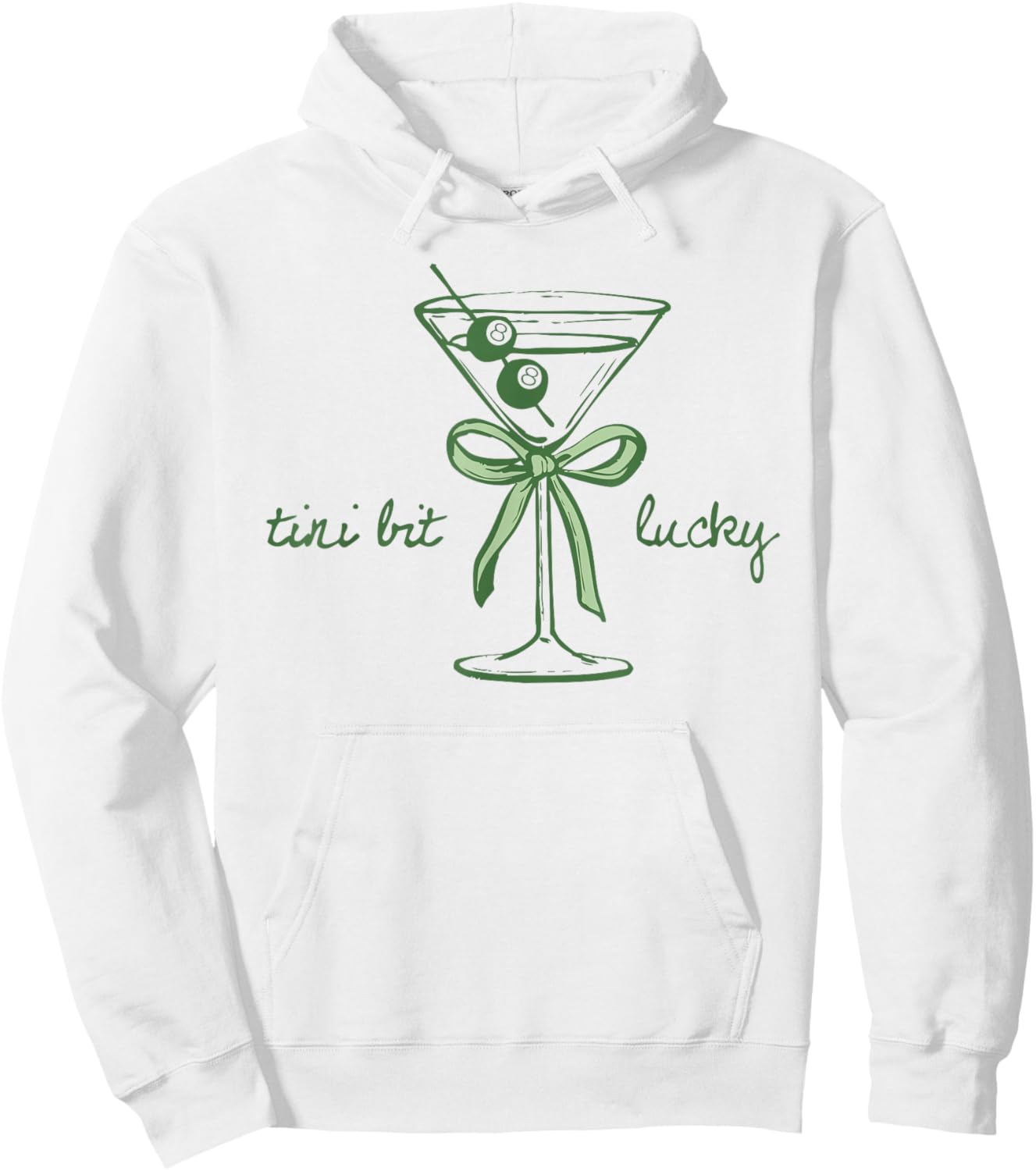 St. Patrick's Martini Irish Baby A Tini Bit Irish Lucky Girl Hoodie - Hoodie | White