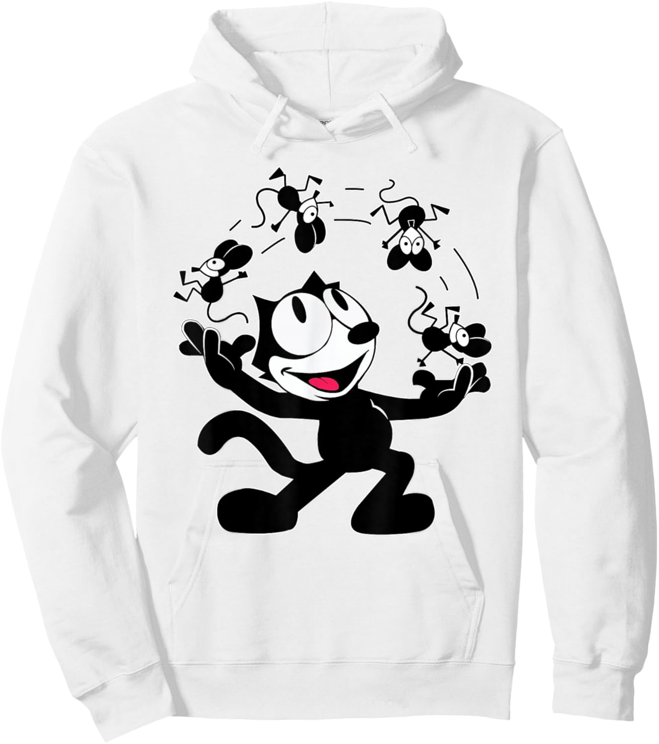 Felix Cat Juggling Mice Vintage Cartoon Retro Graphic Fun Hoodie - Hoodie | White