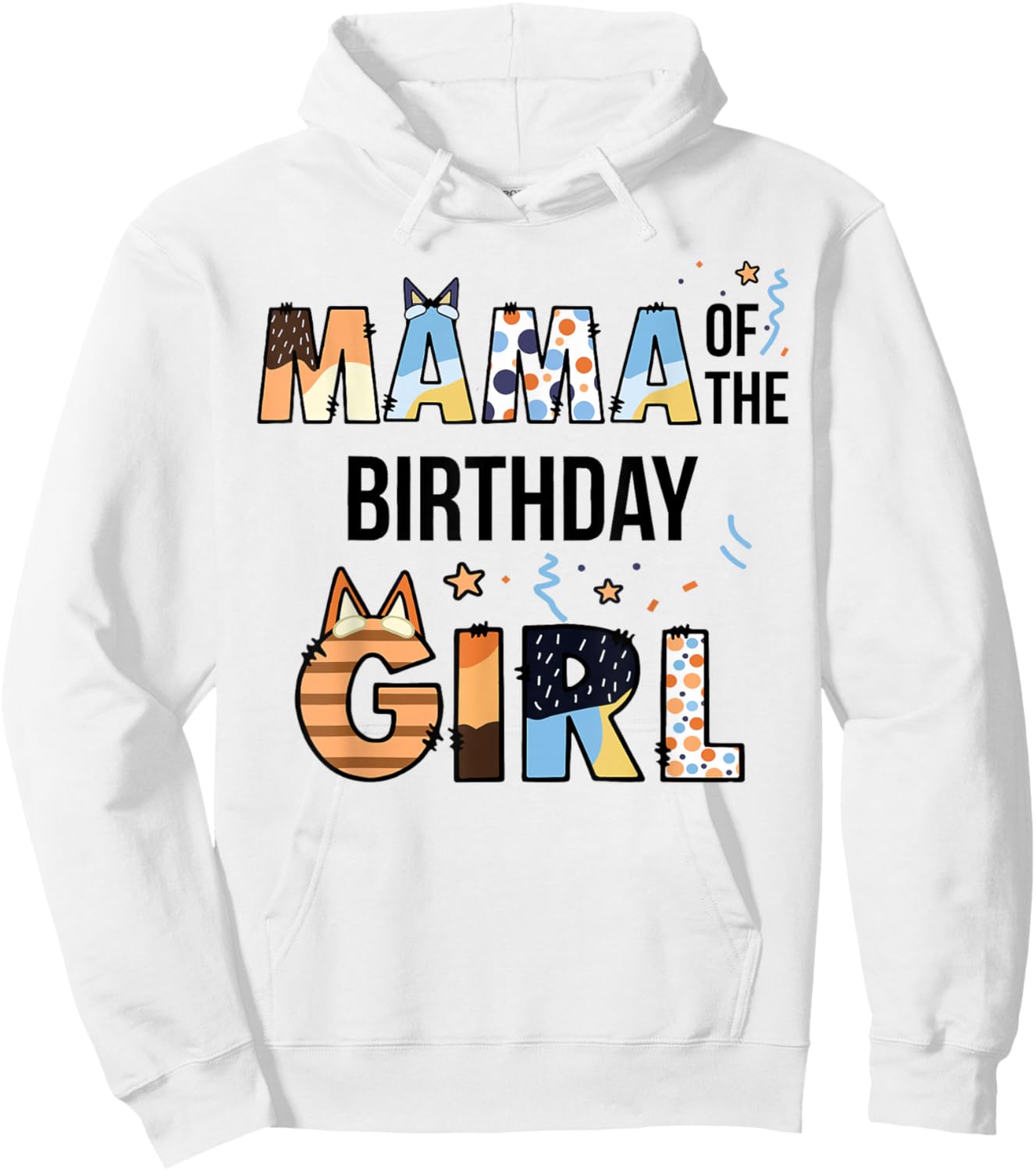 Mama of The Birthday Girl Party Blue Dog Lover Matching Hoodie - Hoodie | White