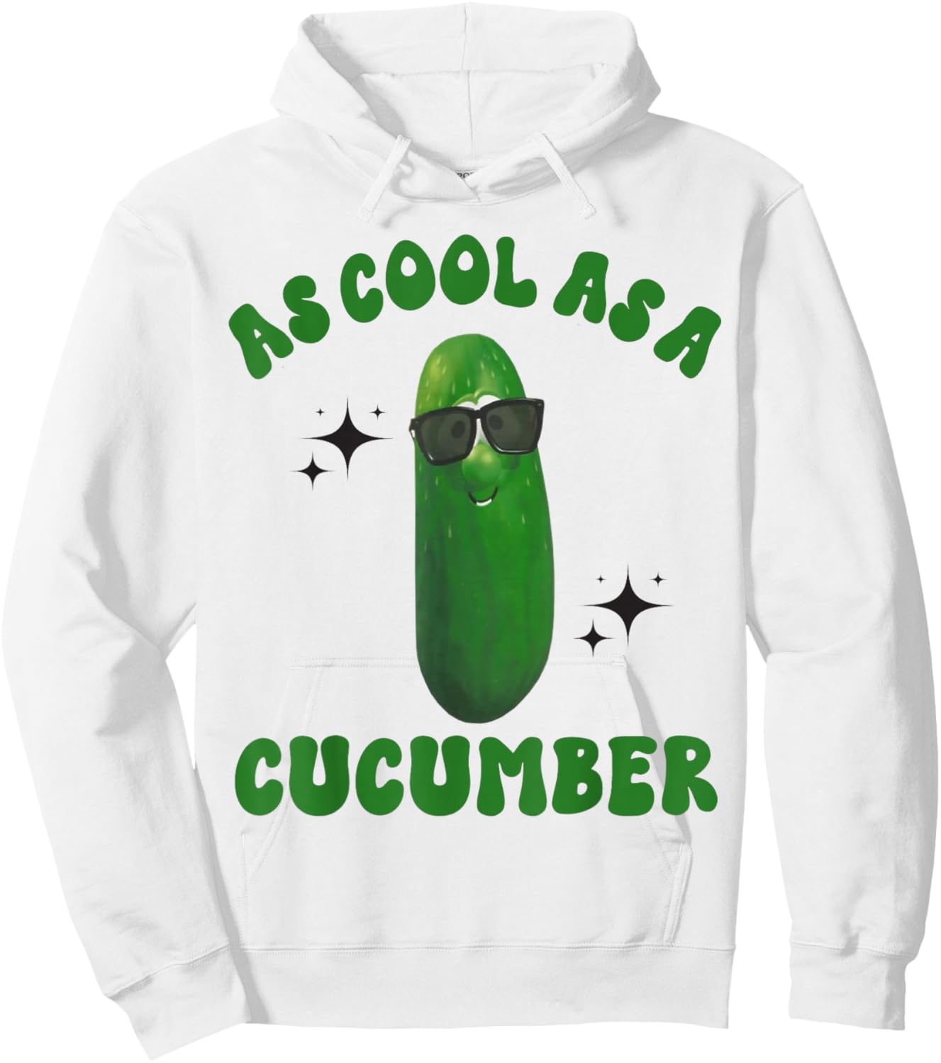 As Cool As a Cucumber Funny Cucumber In Sunglusses Design , Small, Grey Hoodie - Hoodie | White