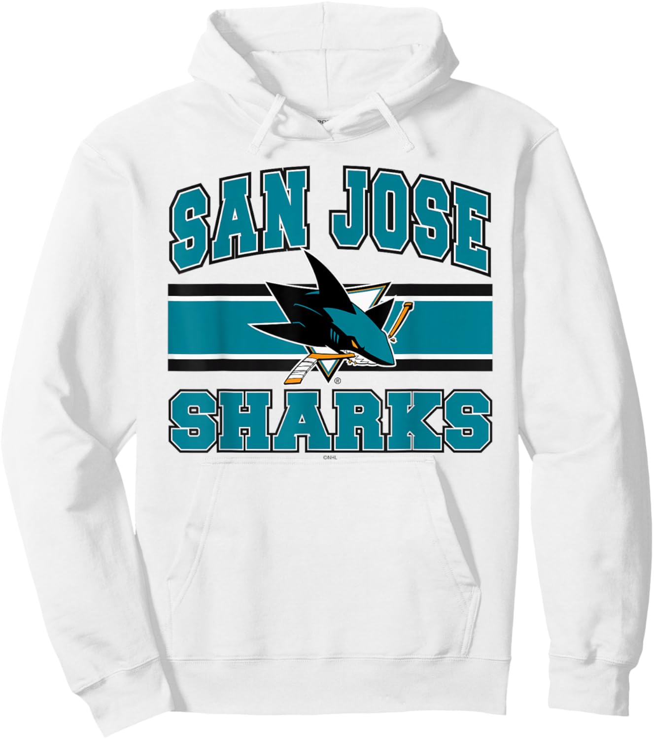 San Jose Sharks Stripe Gray Officially Licensed Hoodie - Hoodie | White