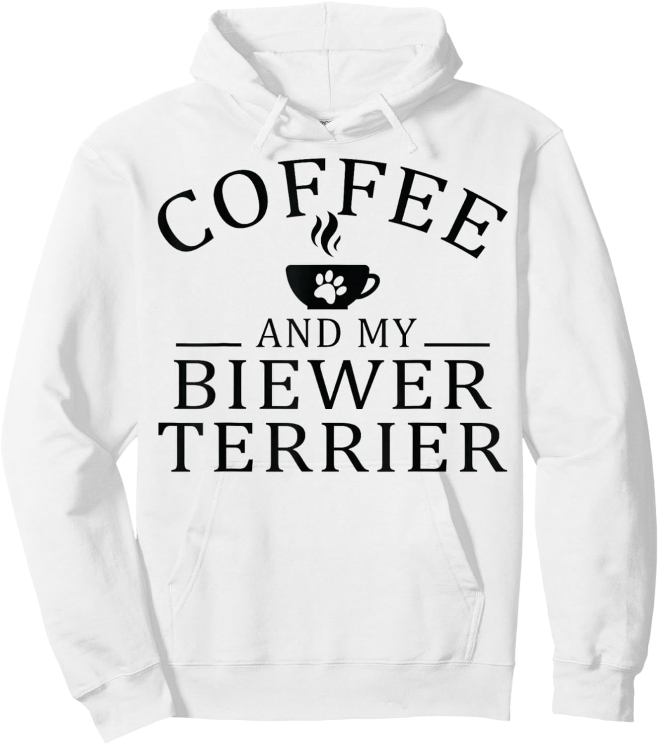 Biewer Terrier Dog And Coffee Hoodie - Hoodie | White
