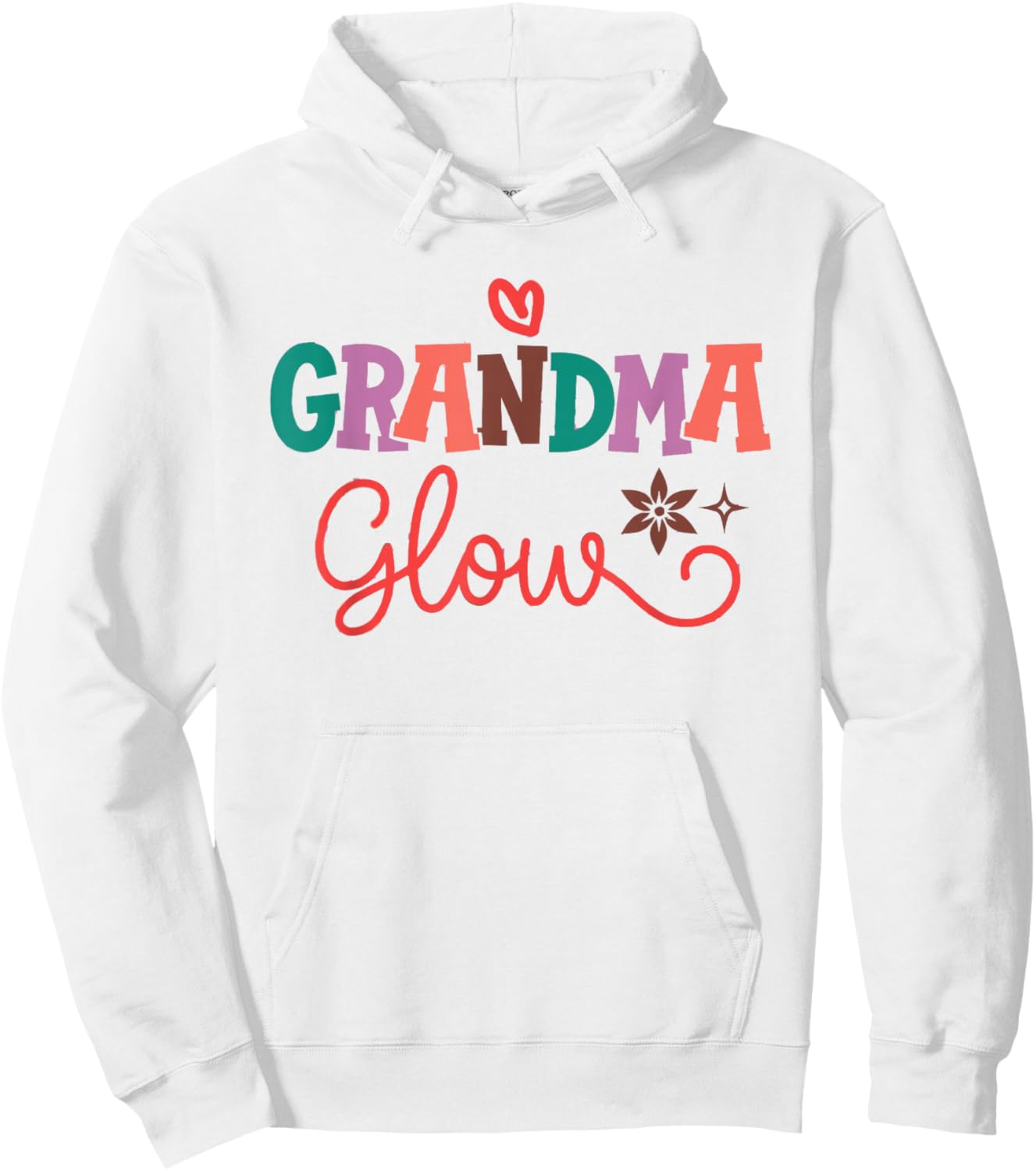 Grandma Glow Retro Lettering Mothers Day Style Artwork Hoodie - Hoodie | White