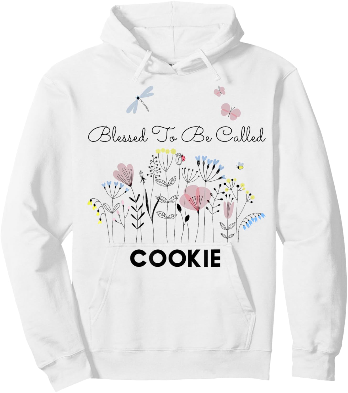 Blessed To Be Called Cookie Floral Grandma Mom Gift Hoodie - Hoodie | White