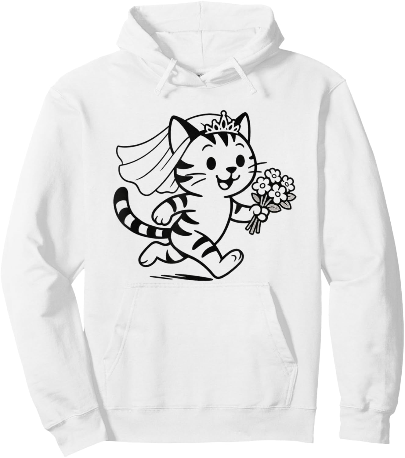 Mariée de Mariage Chat Mignon Hoodie - Hoodie | White