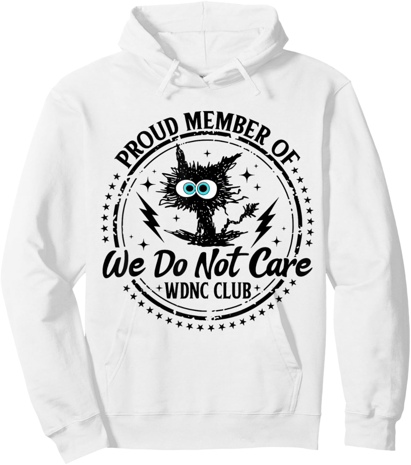 Vintage Proud Member of WDNC Club Black Cat Hoodie - Hoodie | White